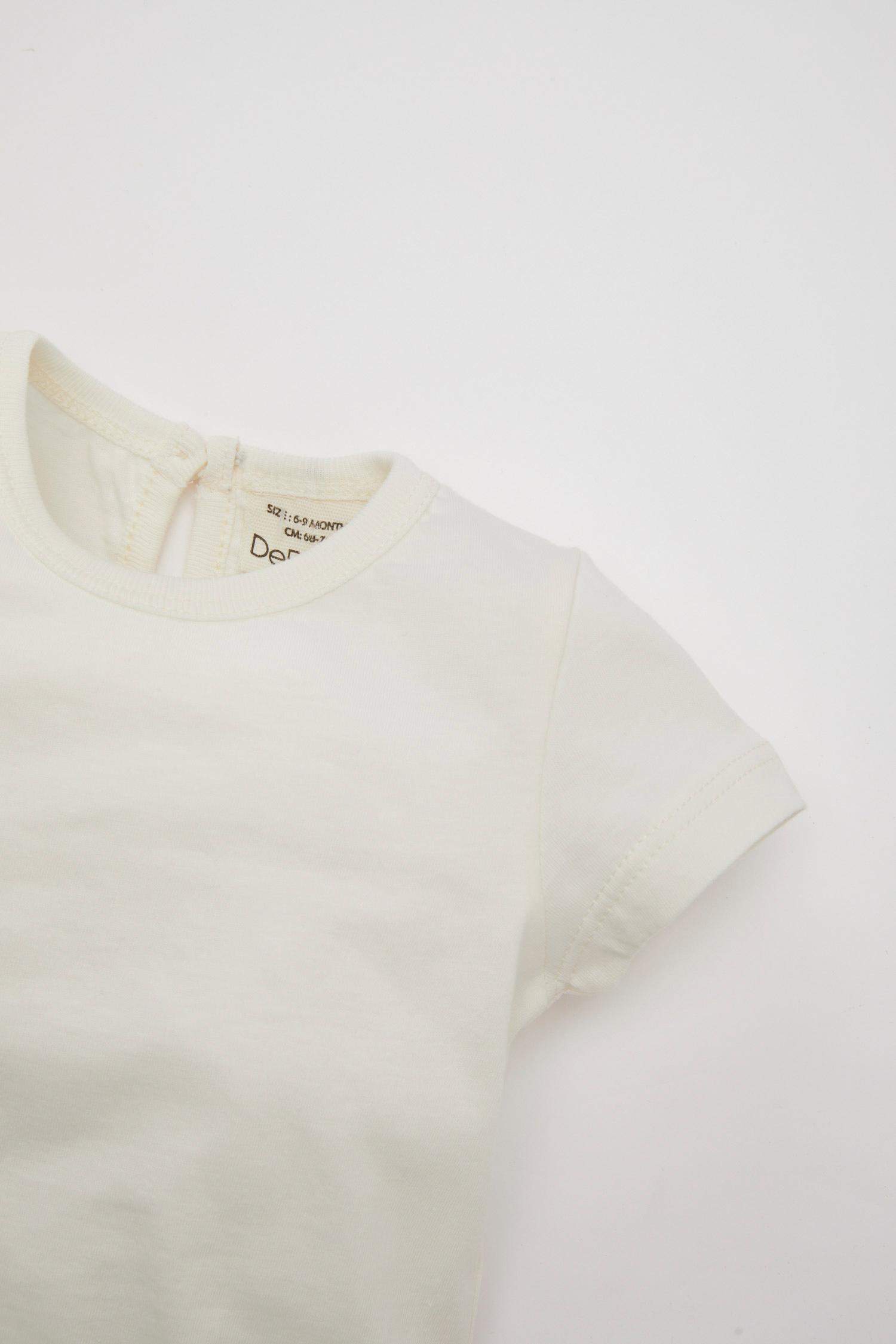 Baby Girl Short Sleeve T-Shirt Denim Jumpsuit 2 Piece Set