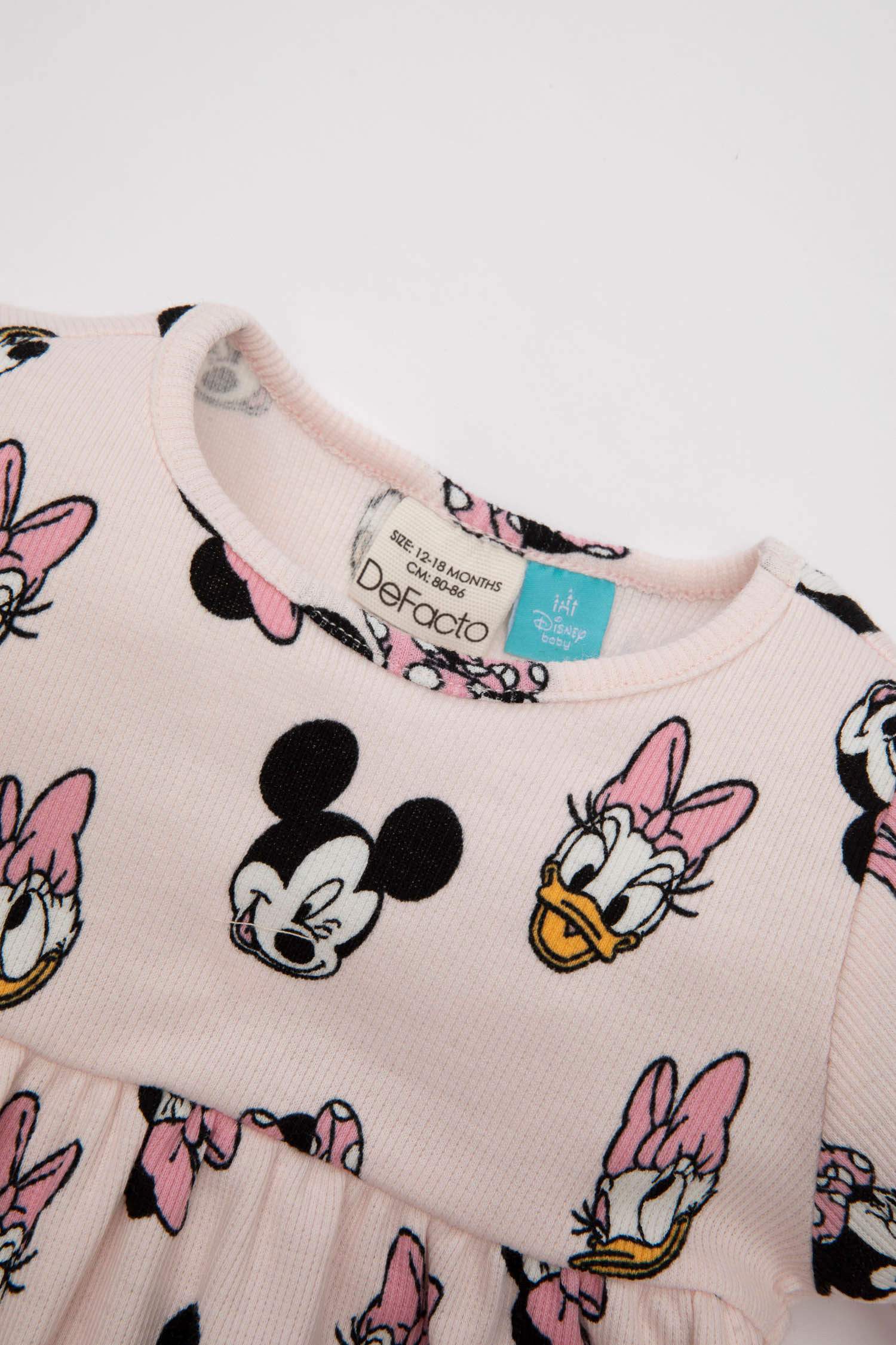 Ensemble de Robe imprimée Mickey & Minnie à manches courtes et culotte pour bébé fille