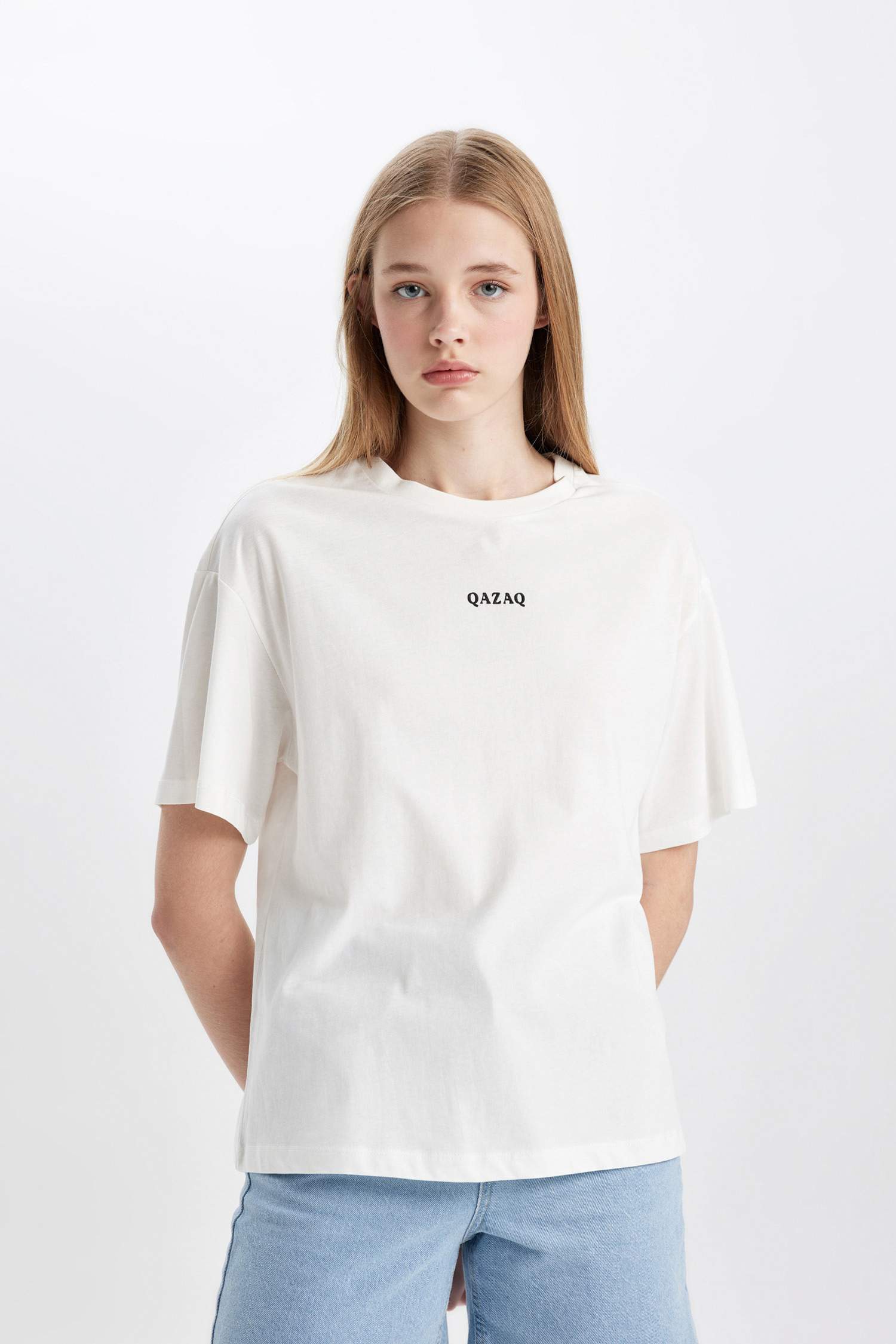 Loose Fit Crew Neck Printed Short Sleeve T-Shirt