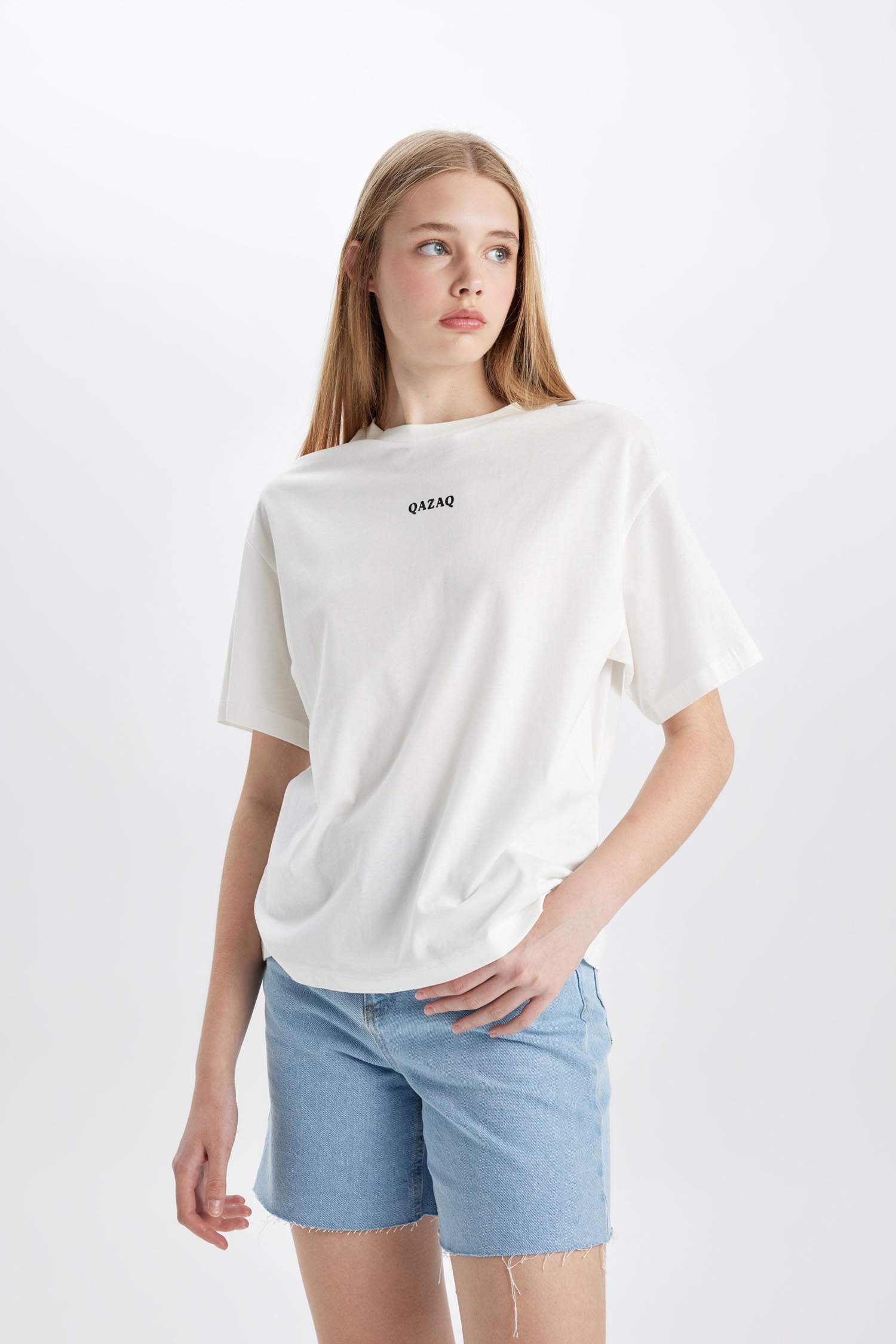 Loose Fit Crew Neck Printed Short Sleeve T-Shirt