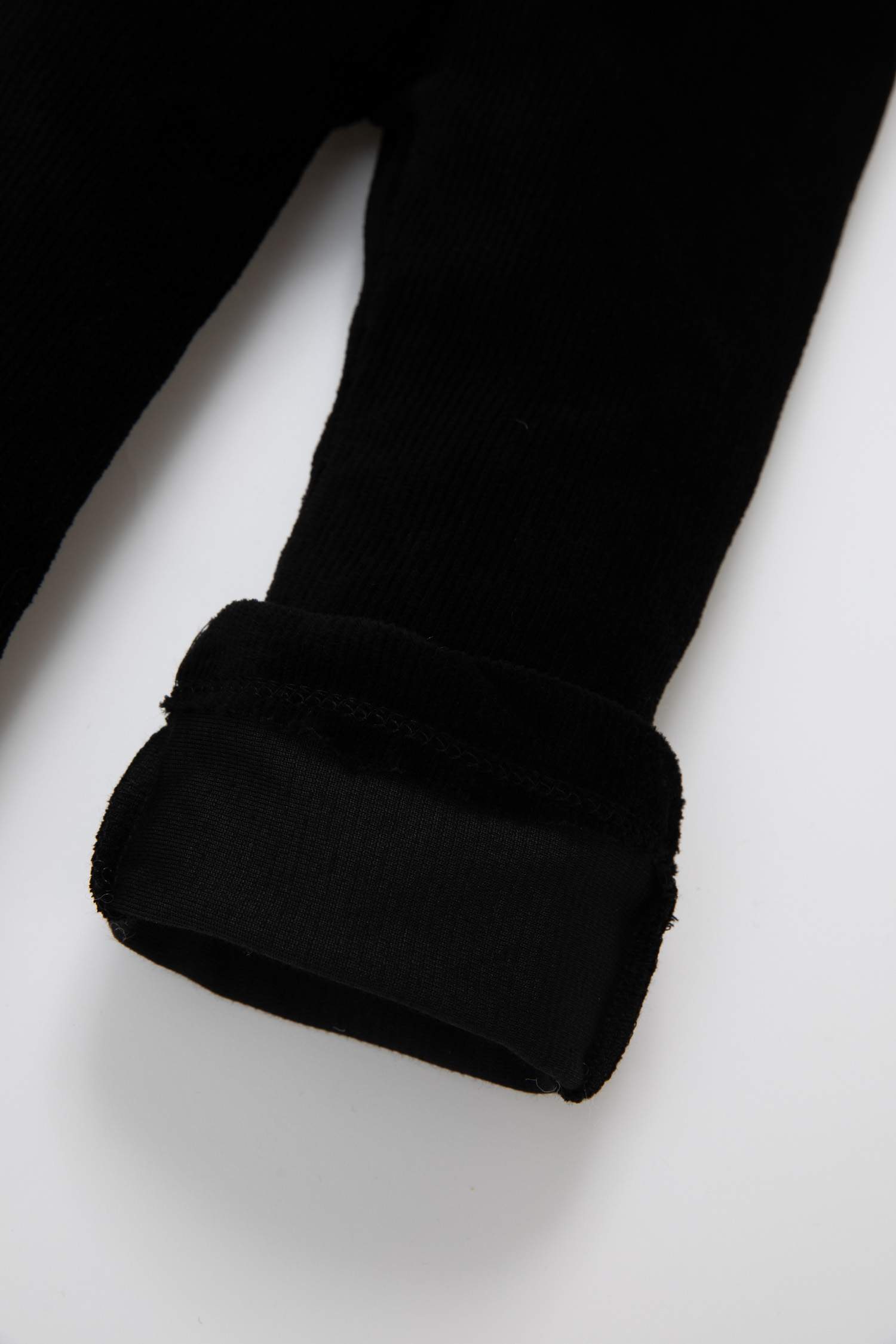 Kız Bebek İspanyol Paça Fitilli Beli Lastikli Uzun Boy Basic Düz Siyah Kadife Tayt