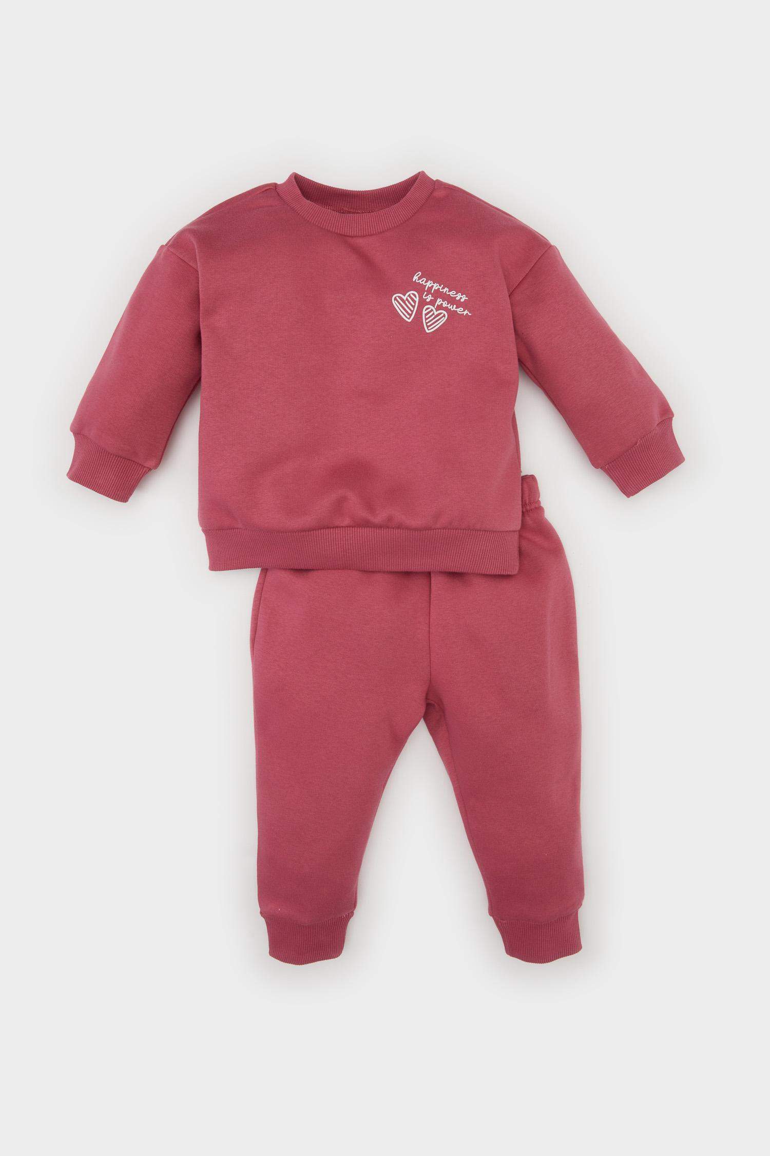 Girl Baby Printed Sweatshirt Sweatpants 2 Piece Set