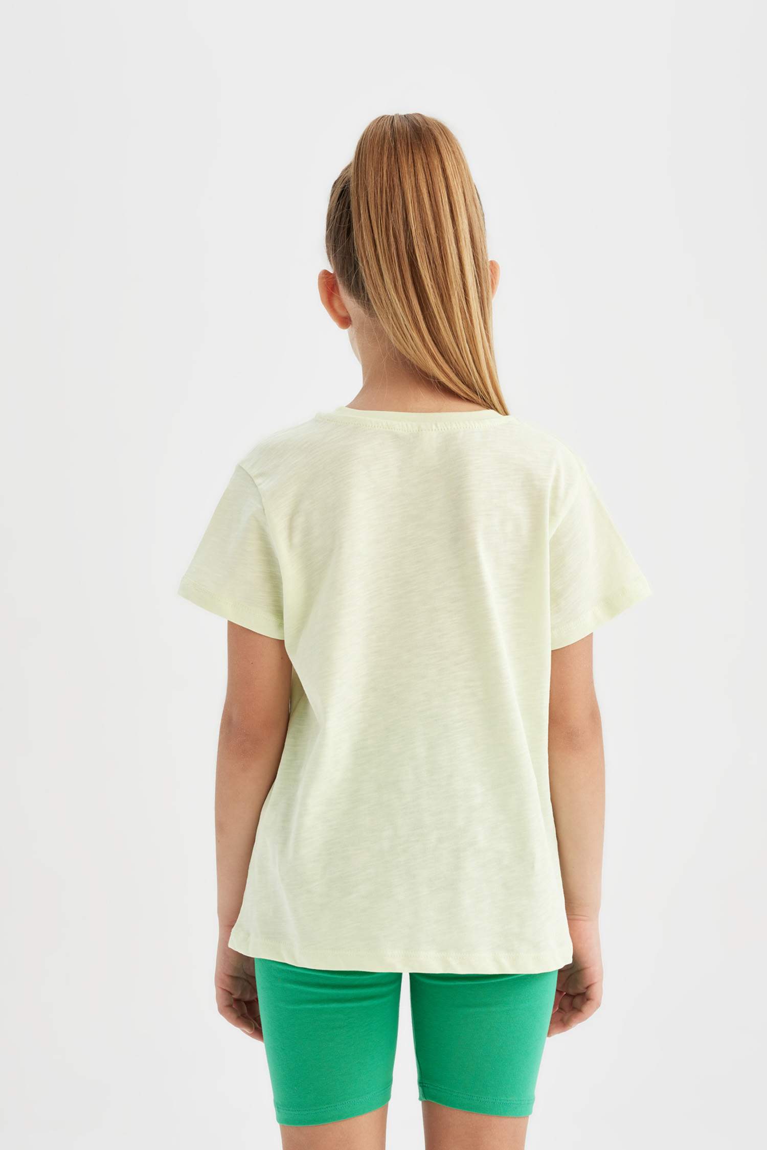 Girl Crew Neck Printed Short Sleeve T-Shirt