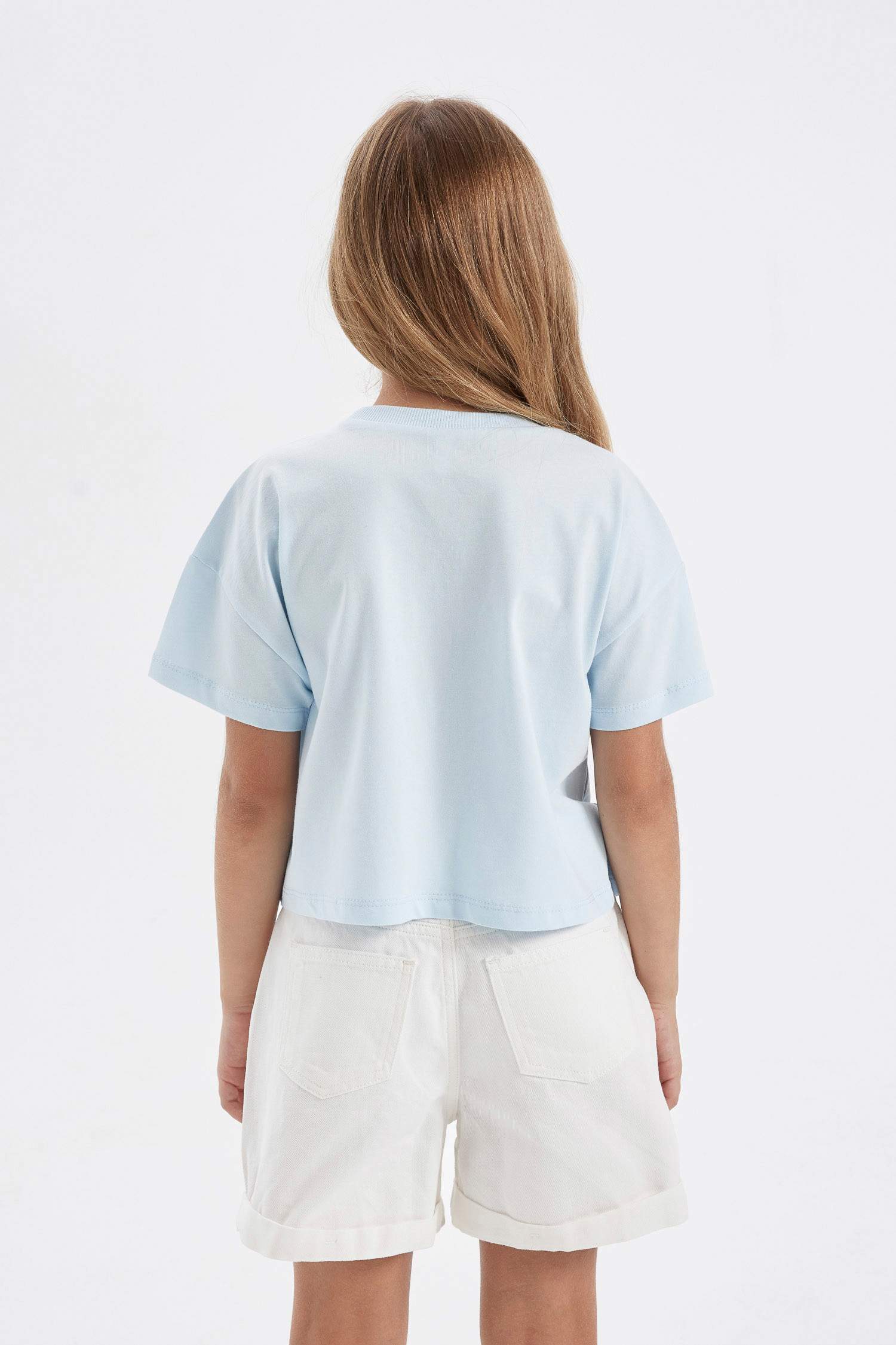 Girl Crew Neck Printed Short Sleeve T-Shirt