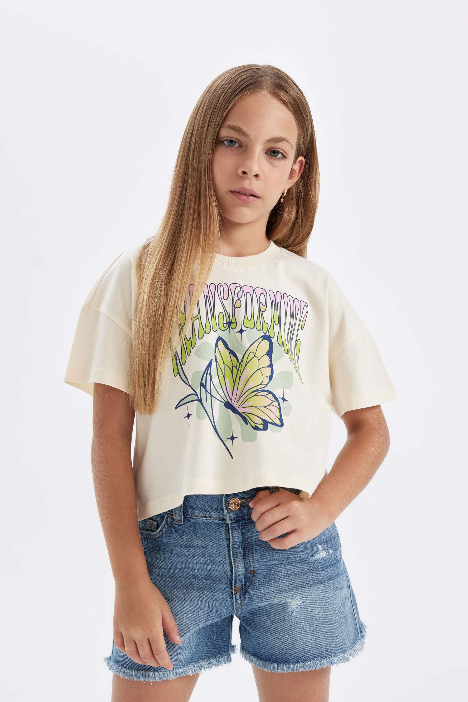 Girl Printed Short Sleeve T-Shirt