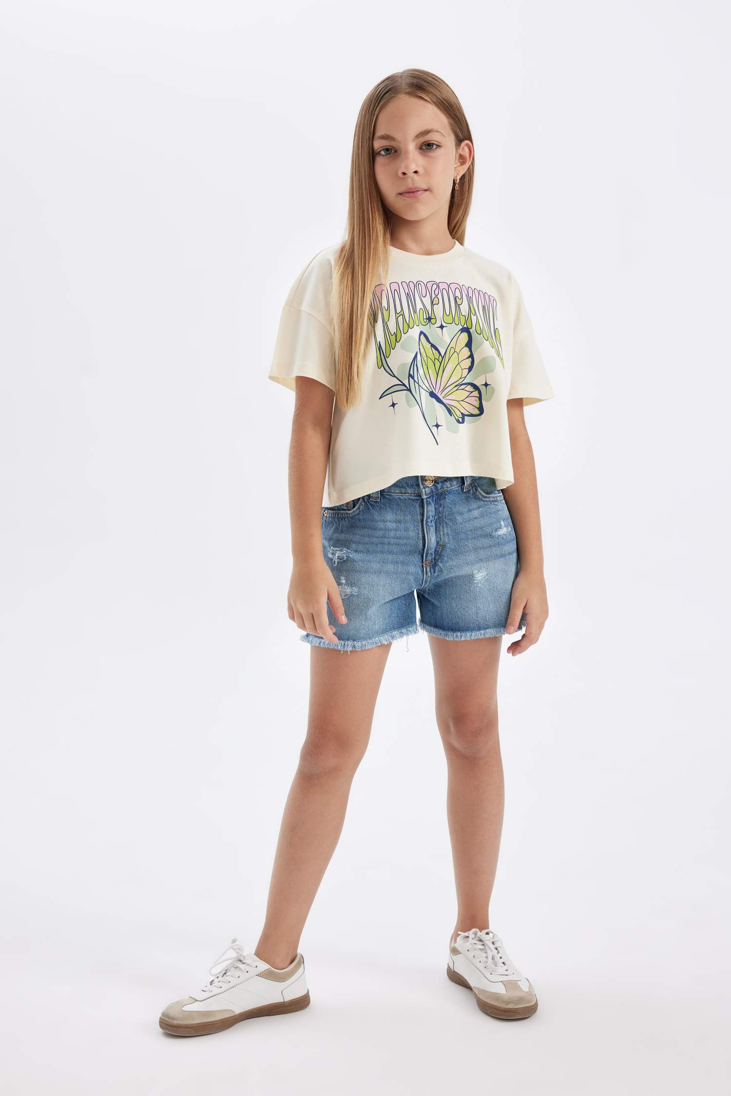Girl Printed Short Sleeve T-Shirt