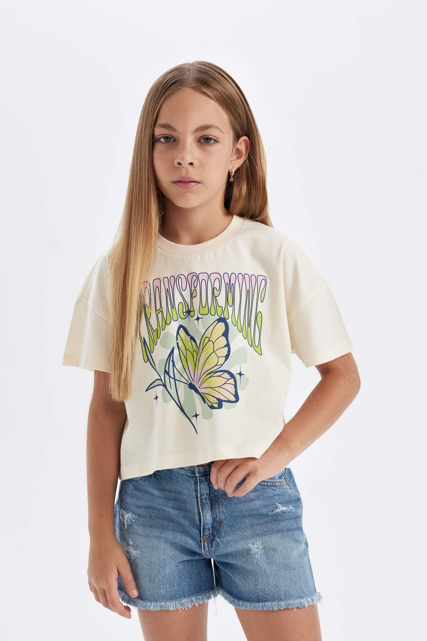 Girl Printed Short Sleeve T-Shirt