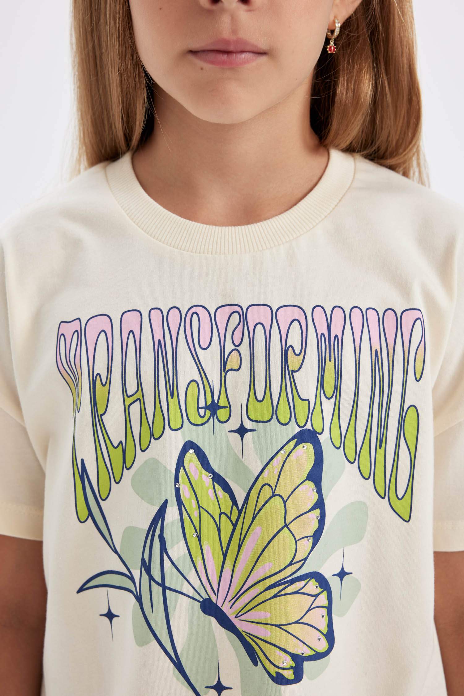 Girl Printed Short Sleeve T-Shirt