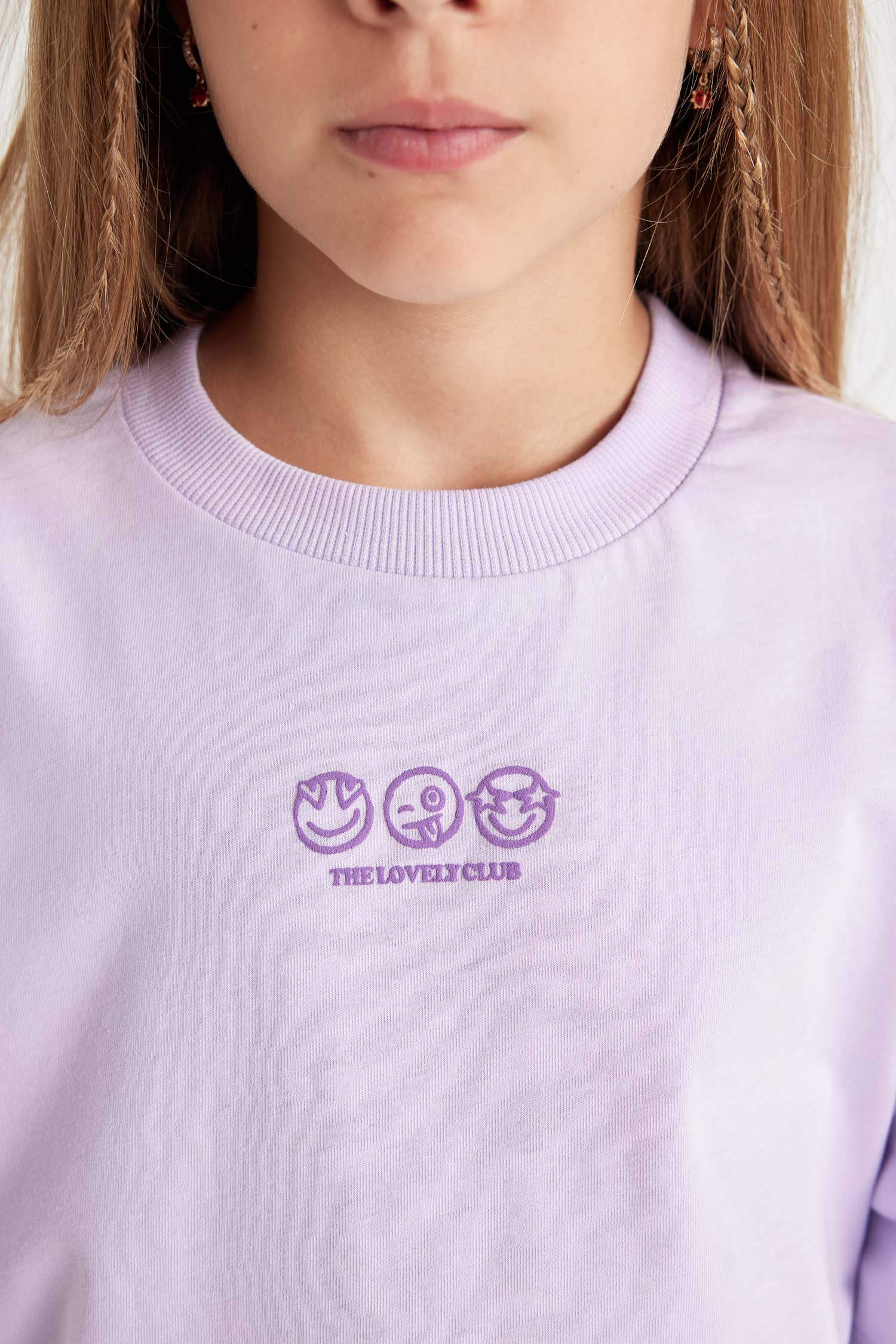 Girl Oversize Fit Crew Neck Printed Short Sleeve T-Shirt