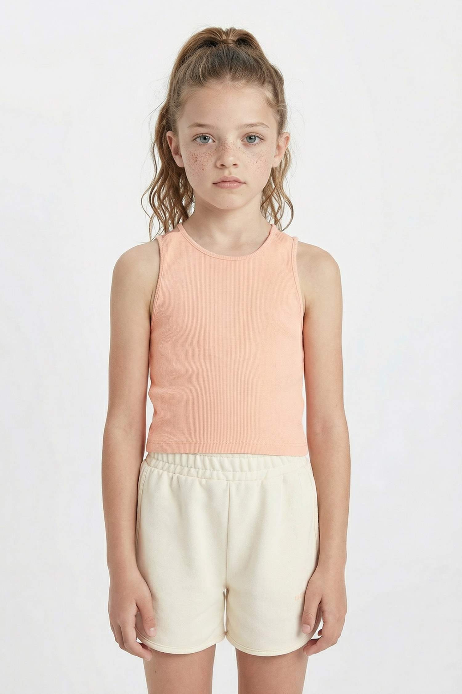 فانيلة بناتي سادة سليم فيت بدون ردن بياخة مستديرة