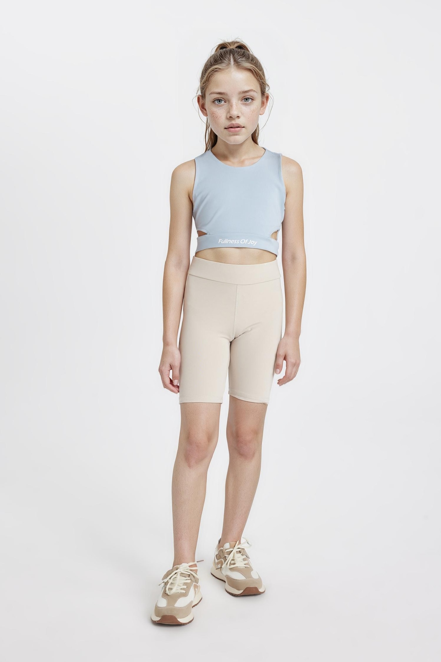 كروب توب بناتي رياضي بدون ردن بياخة مستديرة