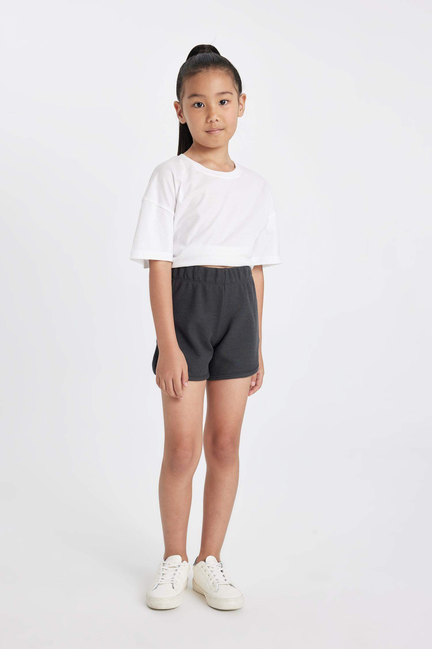 Kız Çocuk Waffle Şort