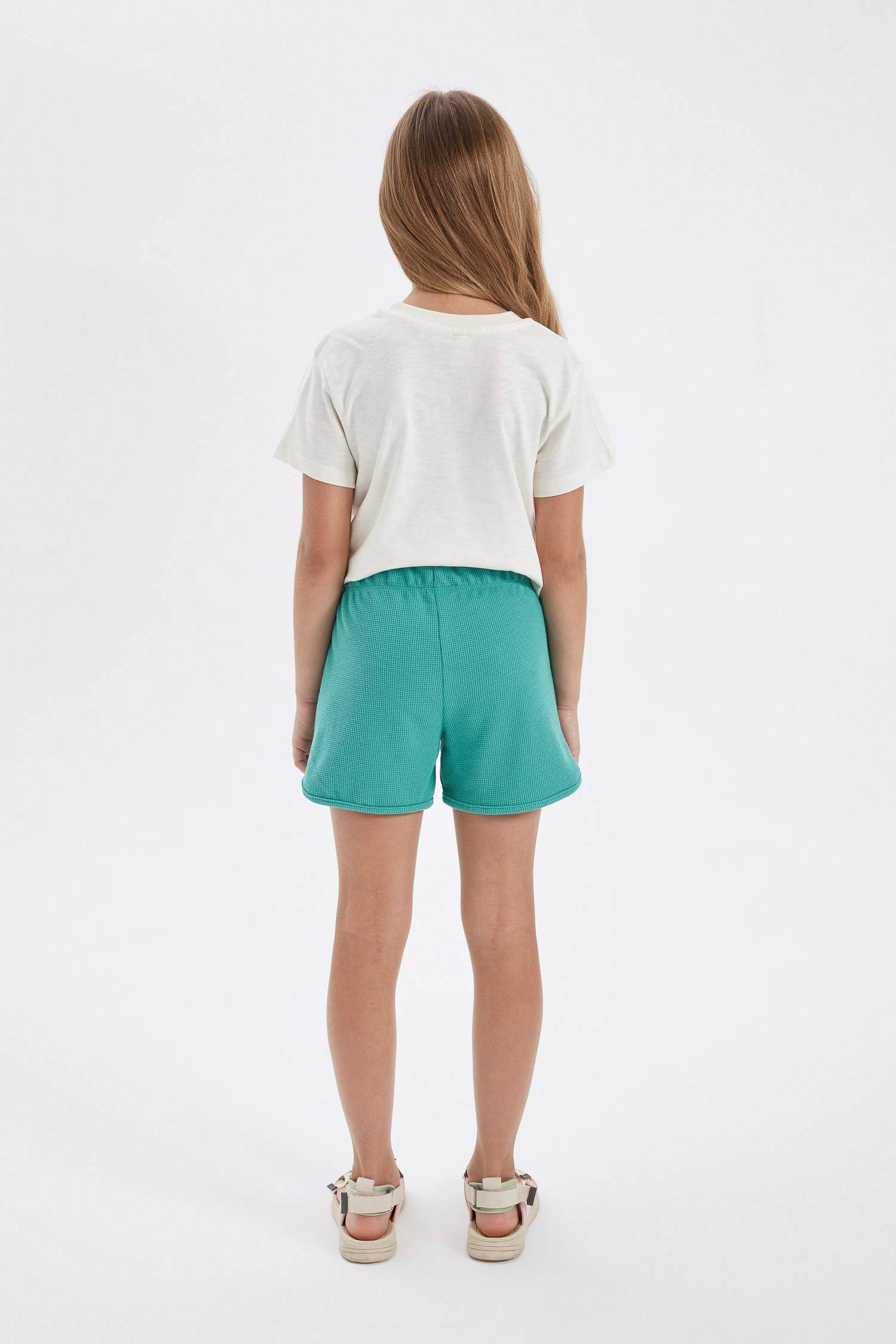 Kız Çocuk Waffle Şort