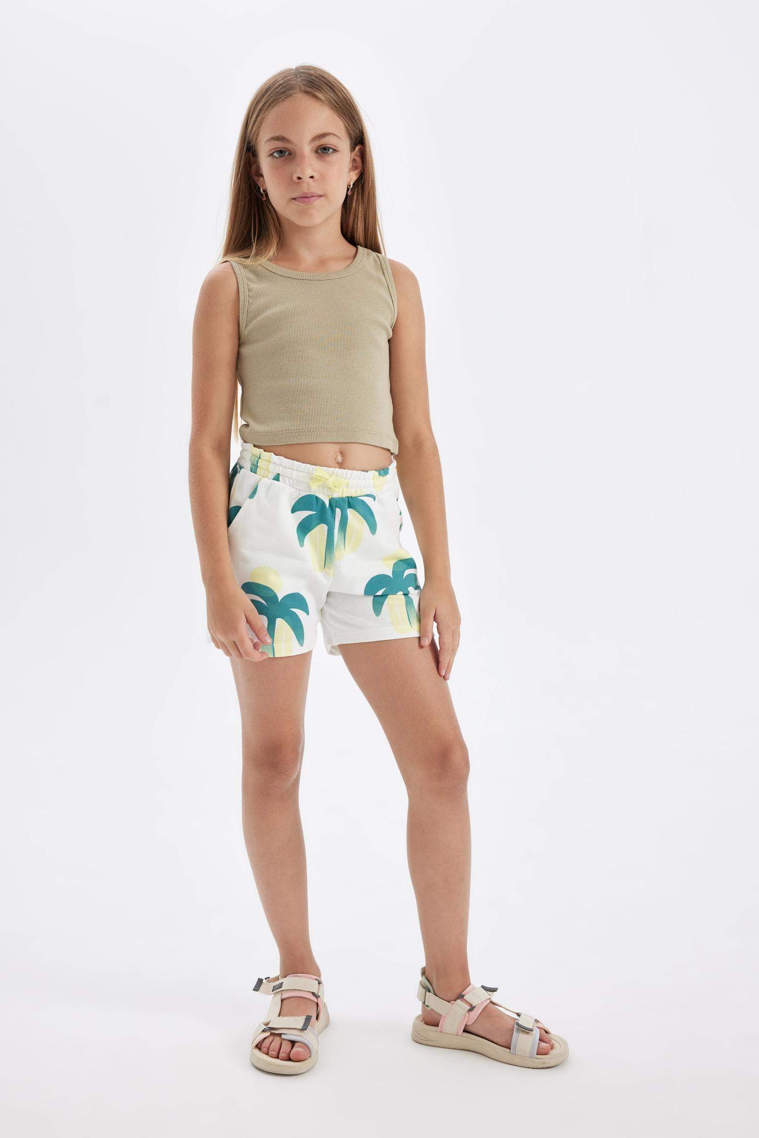 شورت بناتي منقوش