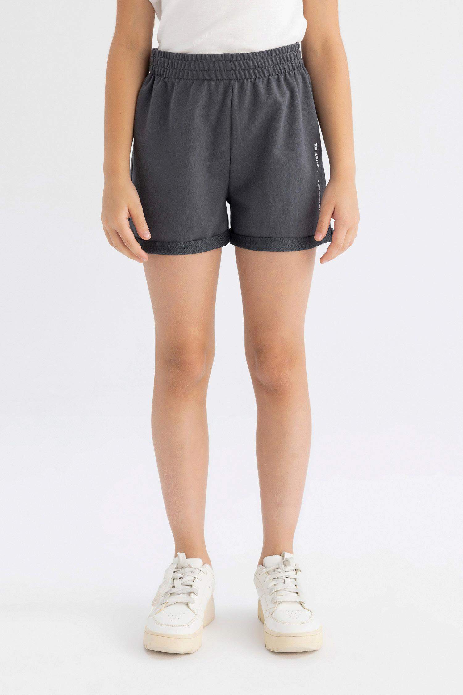 Kız Çocuk Baskılı Beli Lastikli Şort