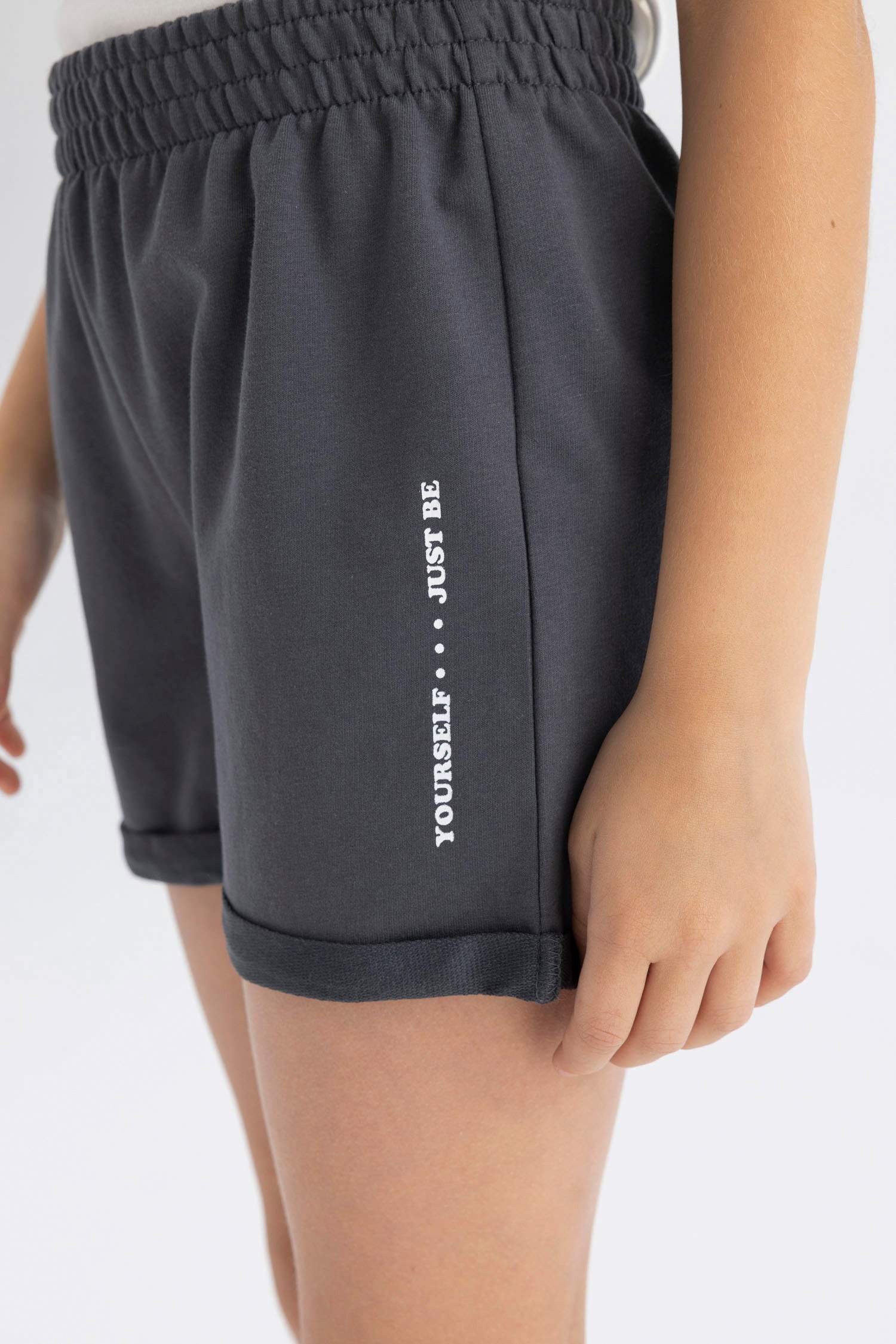 Kız Çocuk Baskılı Beli Lastikli Şort