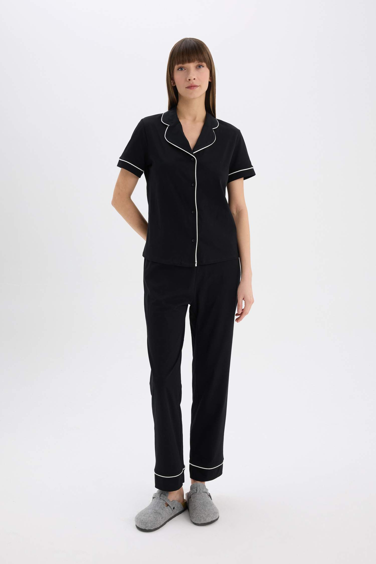 Pijama Takımı Kısa Kollu Üst Uzun Alt-Fall in Love