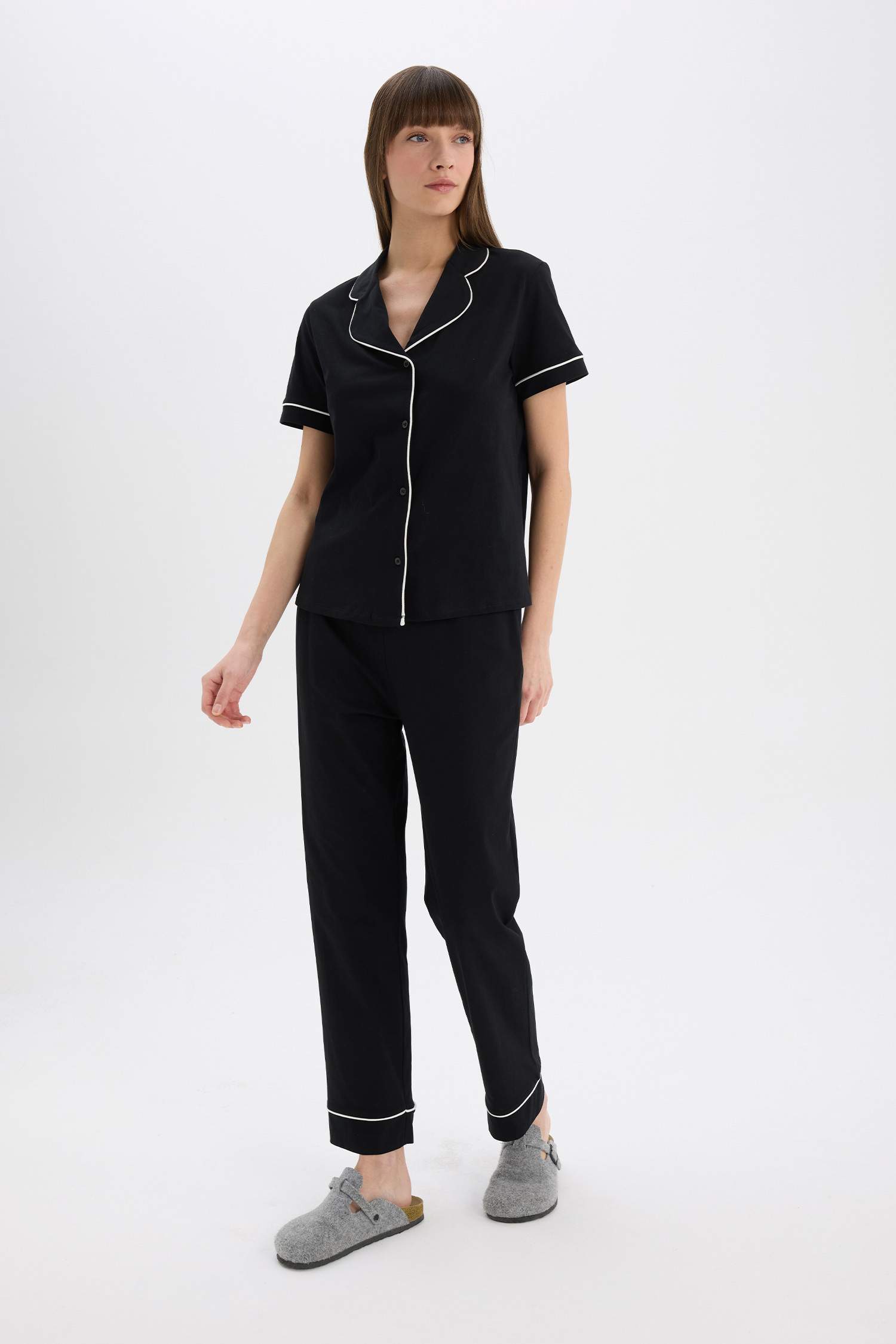 Pijama Takımı Kısa Kollu Üst Uzun Alt-Fall in Love