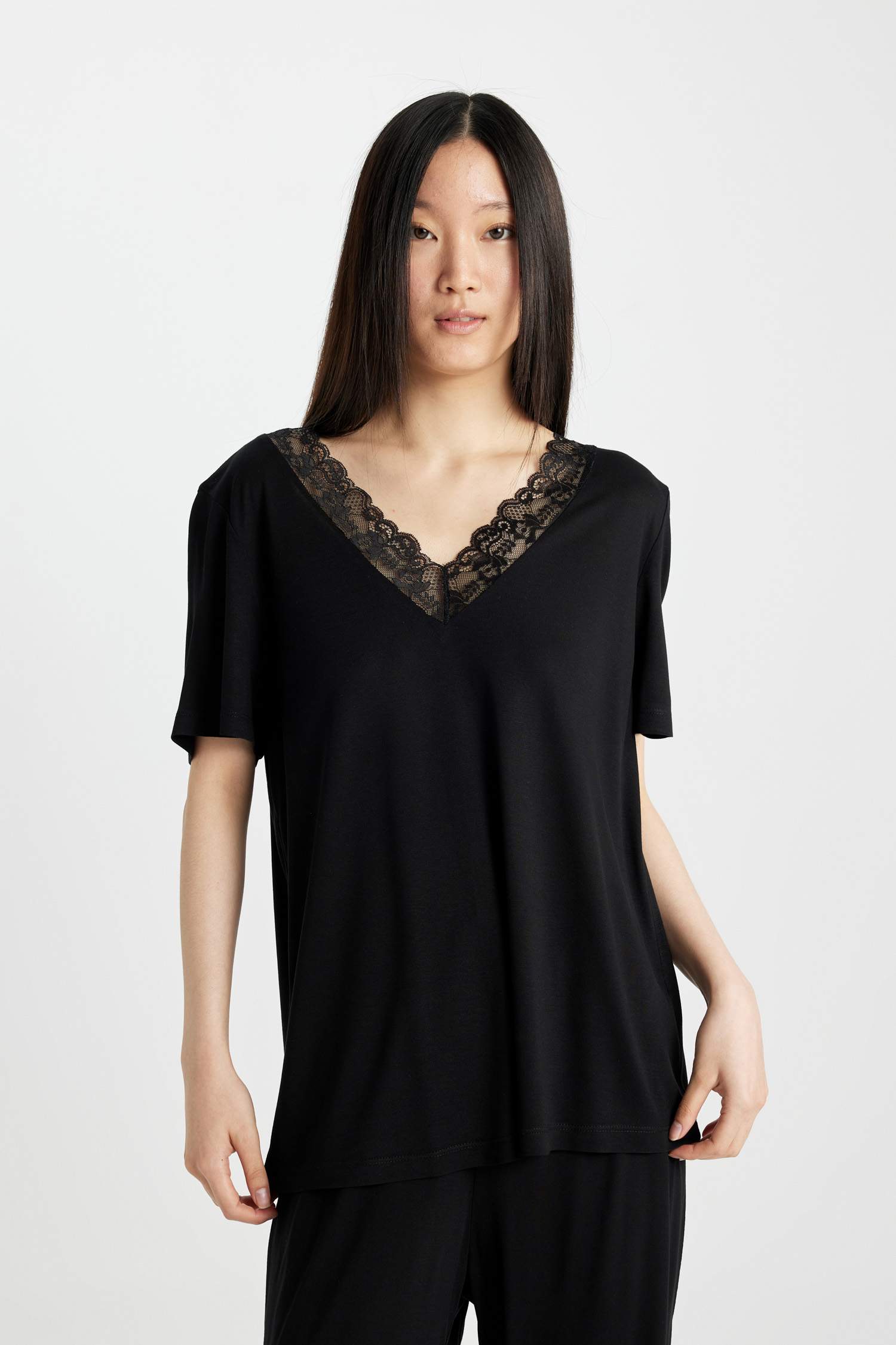 Regular Fit Kısa Kollu 2'li Viskon Takım Fall in Love