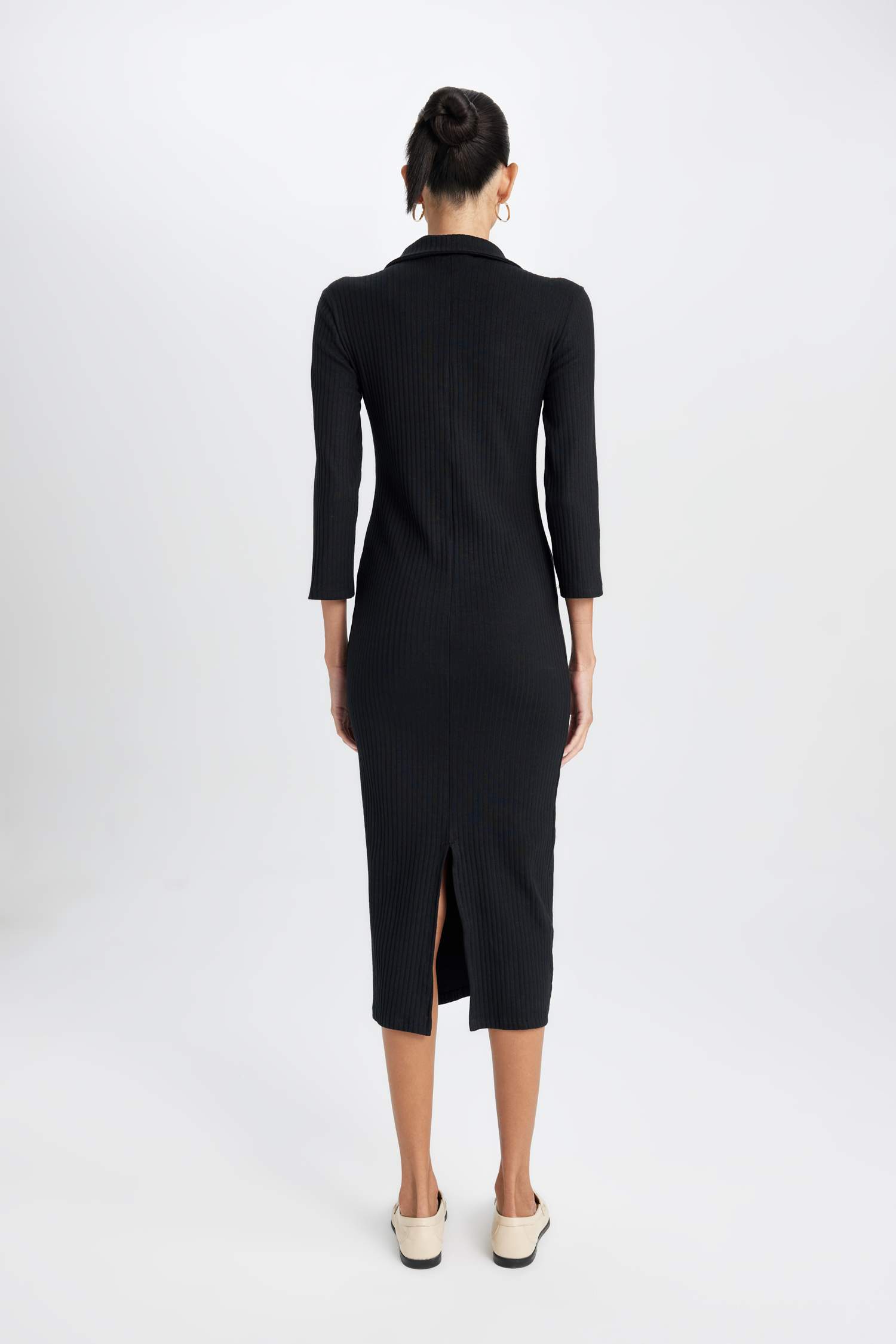 Bodycon Polo Collar Camisole Midi Dress