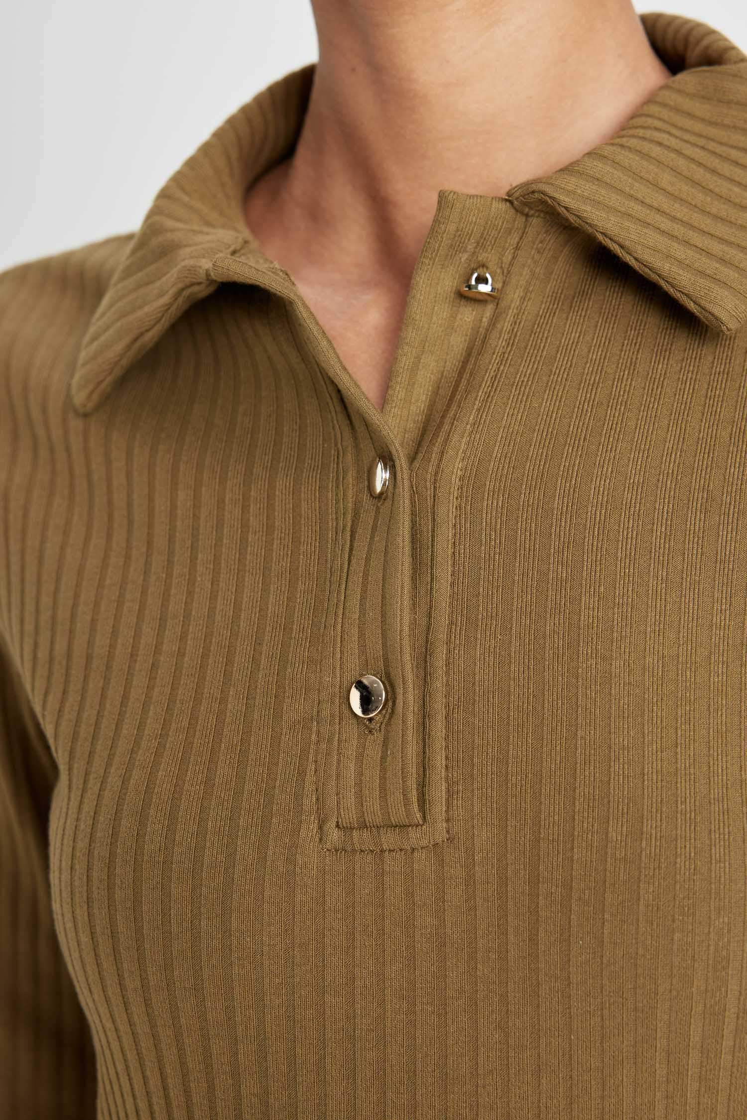 Bodycon Polo Collar Camisole Midi Dress