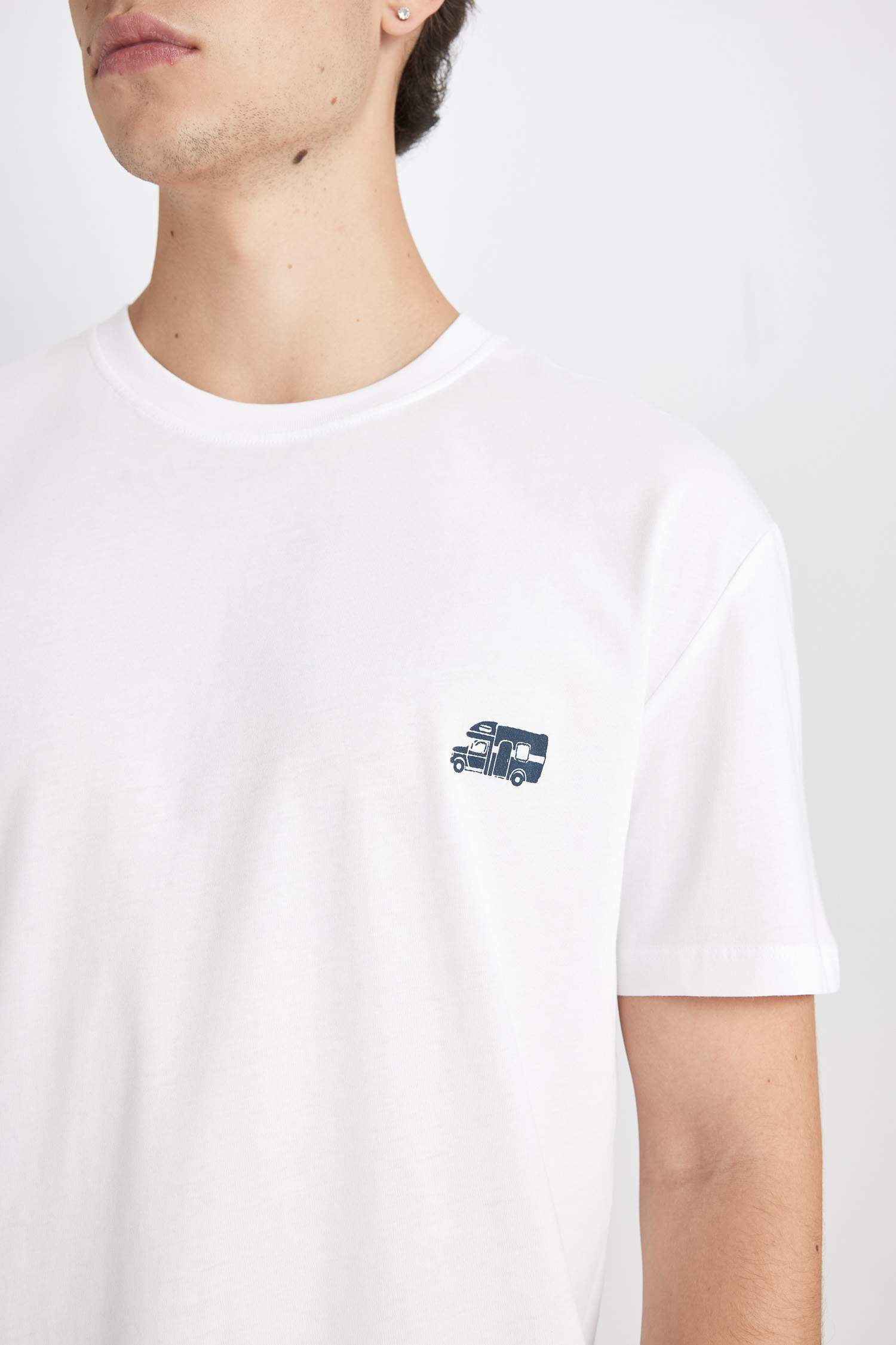 Regular Fit Crew Neck Printed 2 Piece Pajama Set