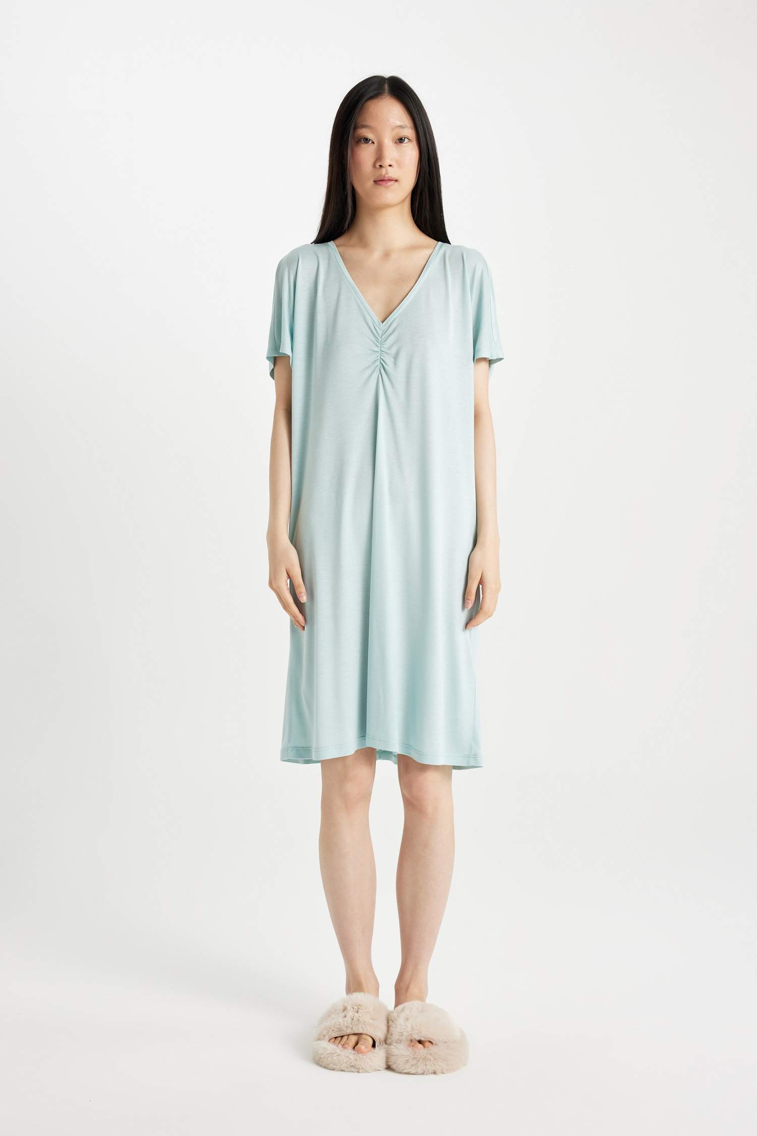 فستان نوم فيسكوز قصة عادية بياخة V Fall in Love من