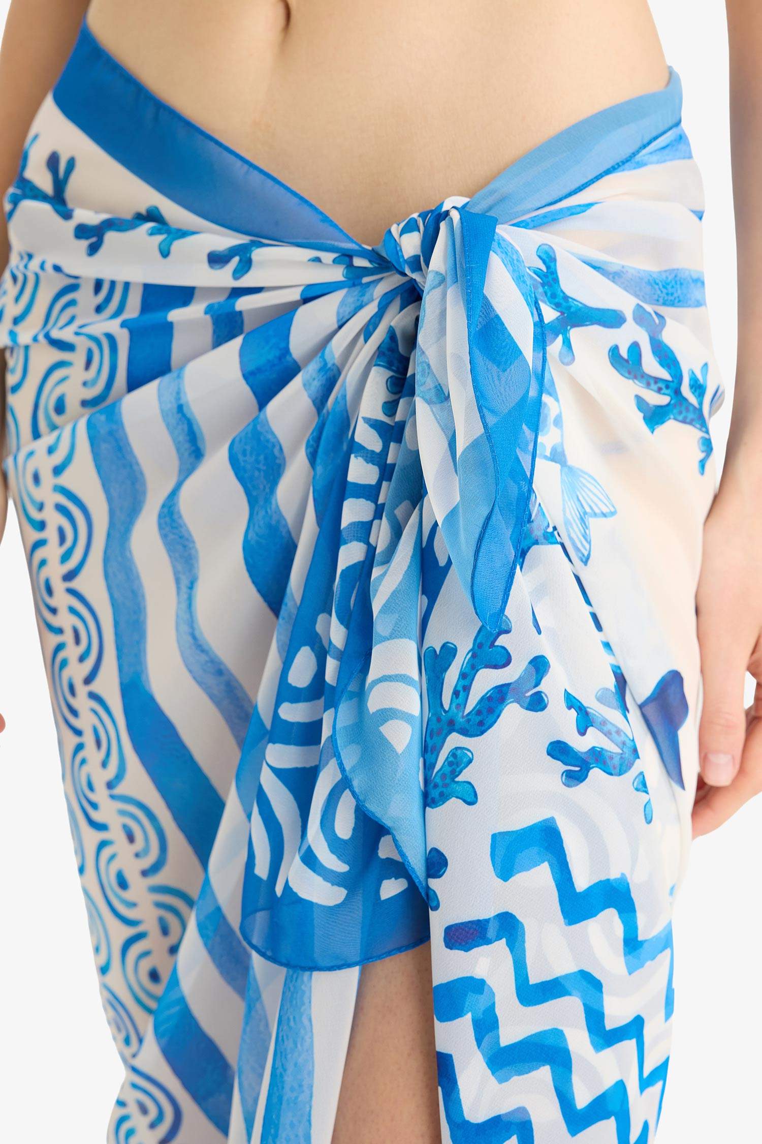 Fall in Love Standard Fit Patterned Chiffon Beachwear