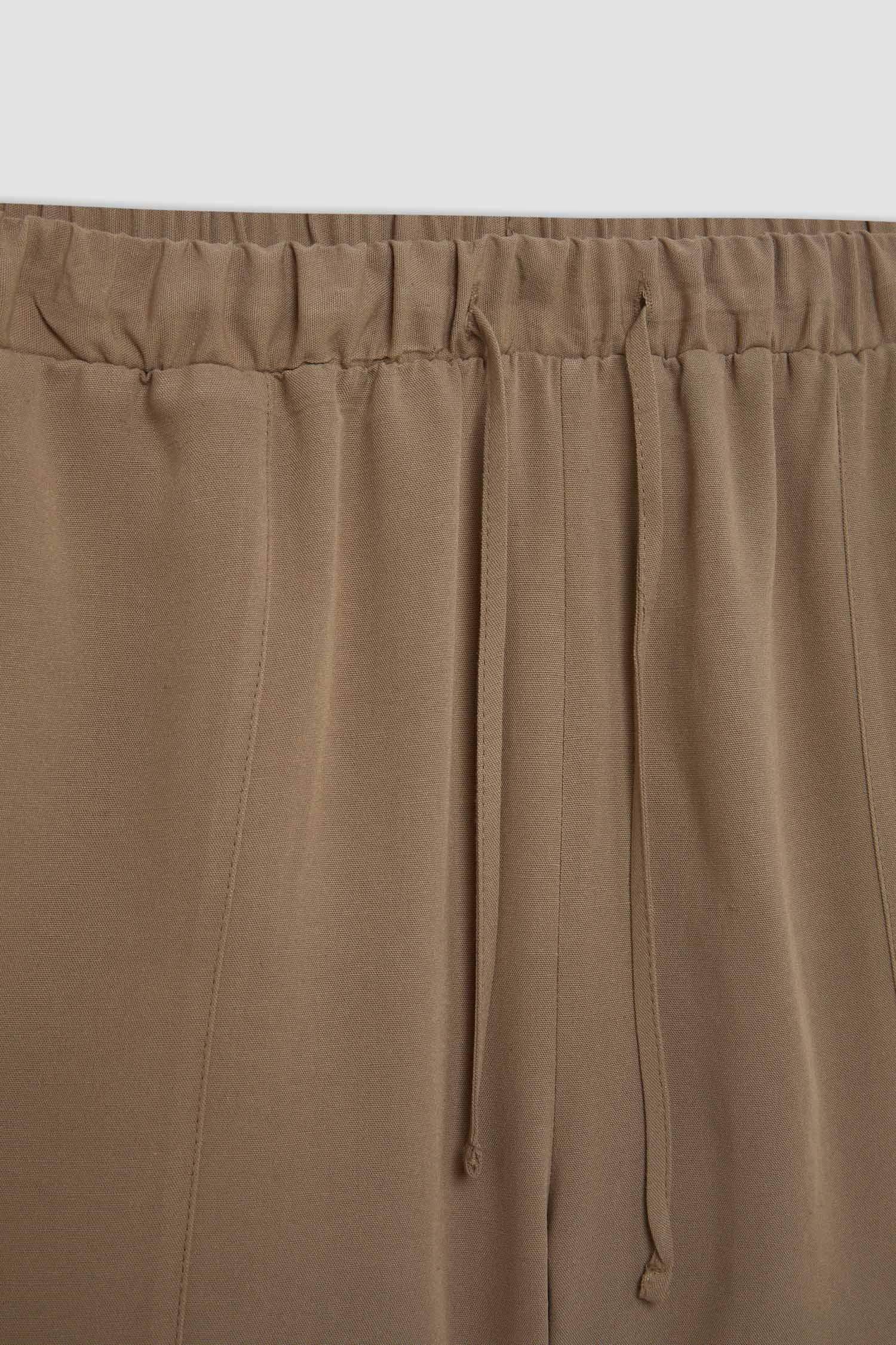 Regular Fit Normal Waist Linen Blend Shorts