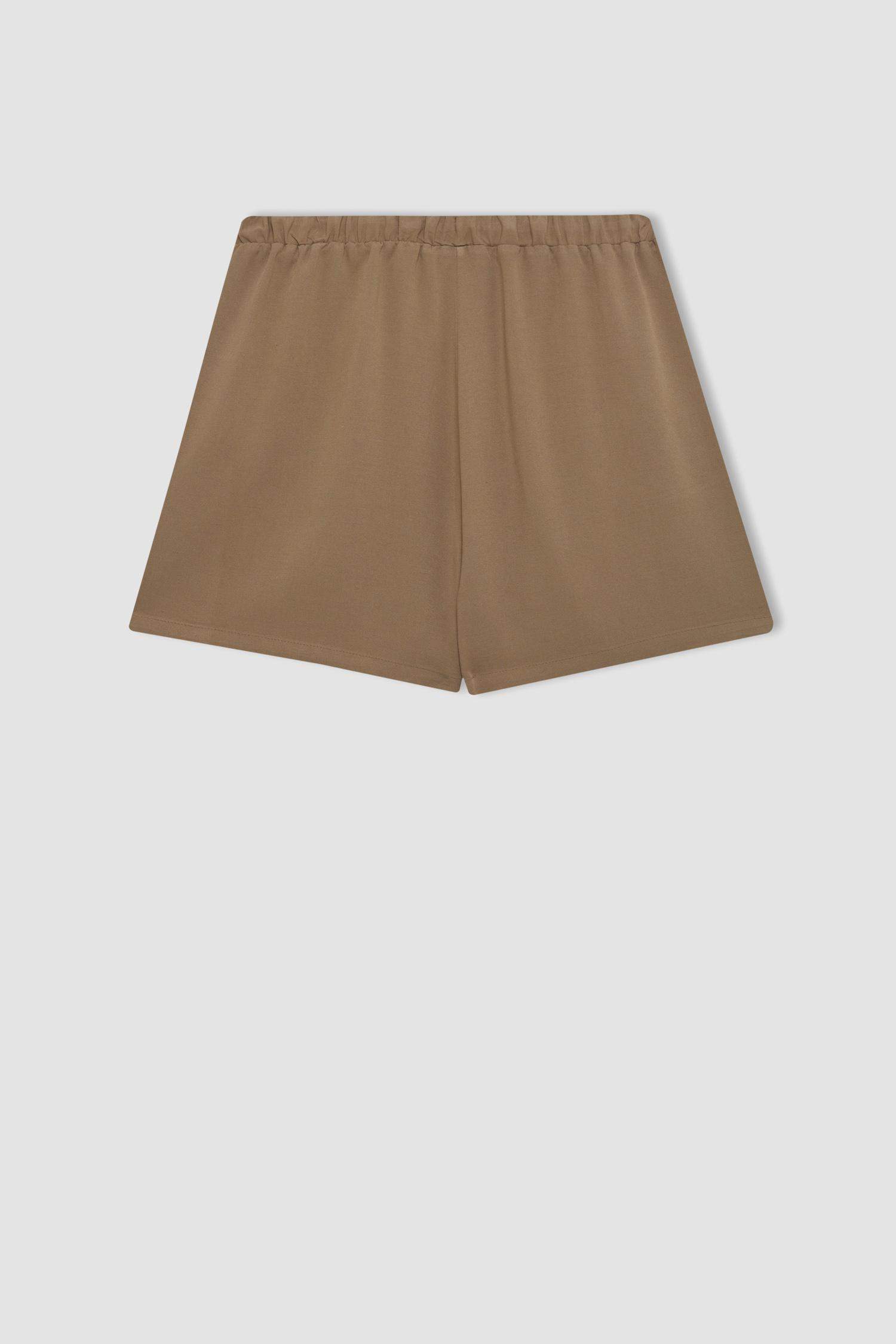 Regular Fit Normal Waist Linen Blend Shorts