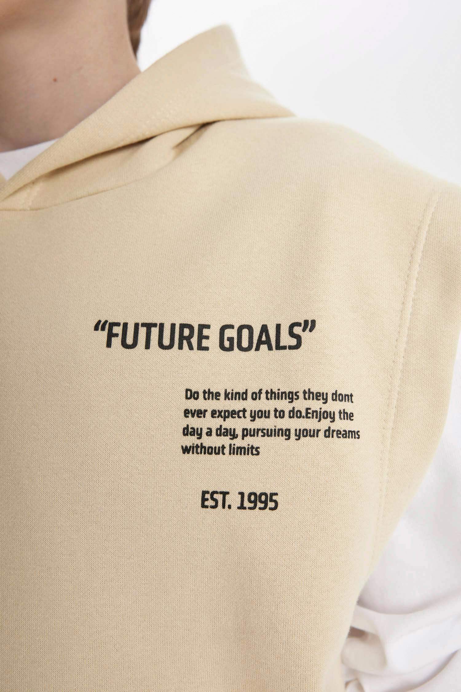 Erkek Çocuk Baskılı Kapüşonlu Süveter