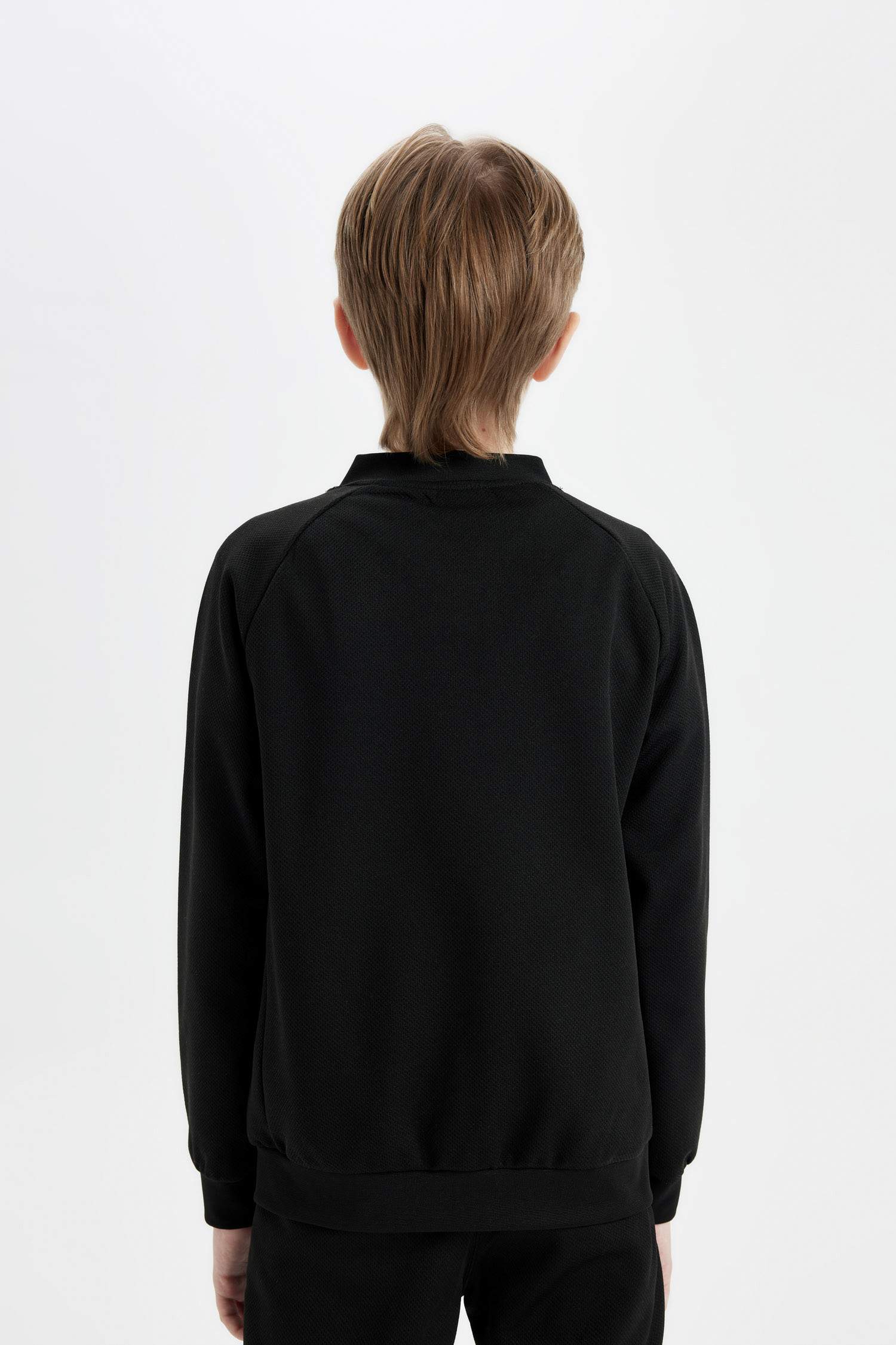 Erkek Çocuk Kolej Yaka Fermuarlı Çift Cepli Mevsimlik Hafif Bomber Ceket