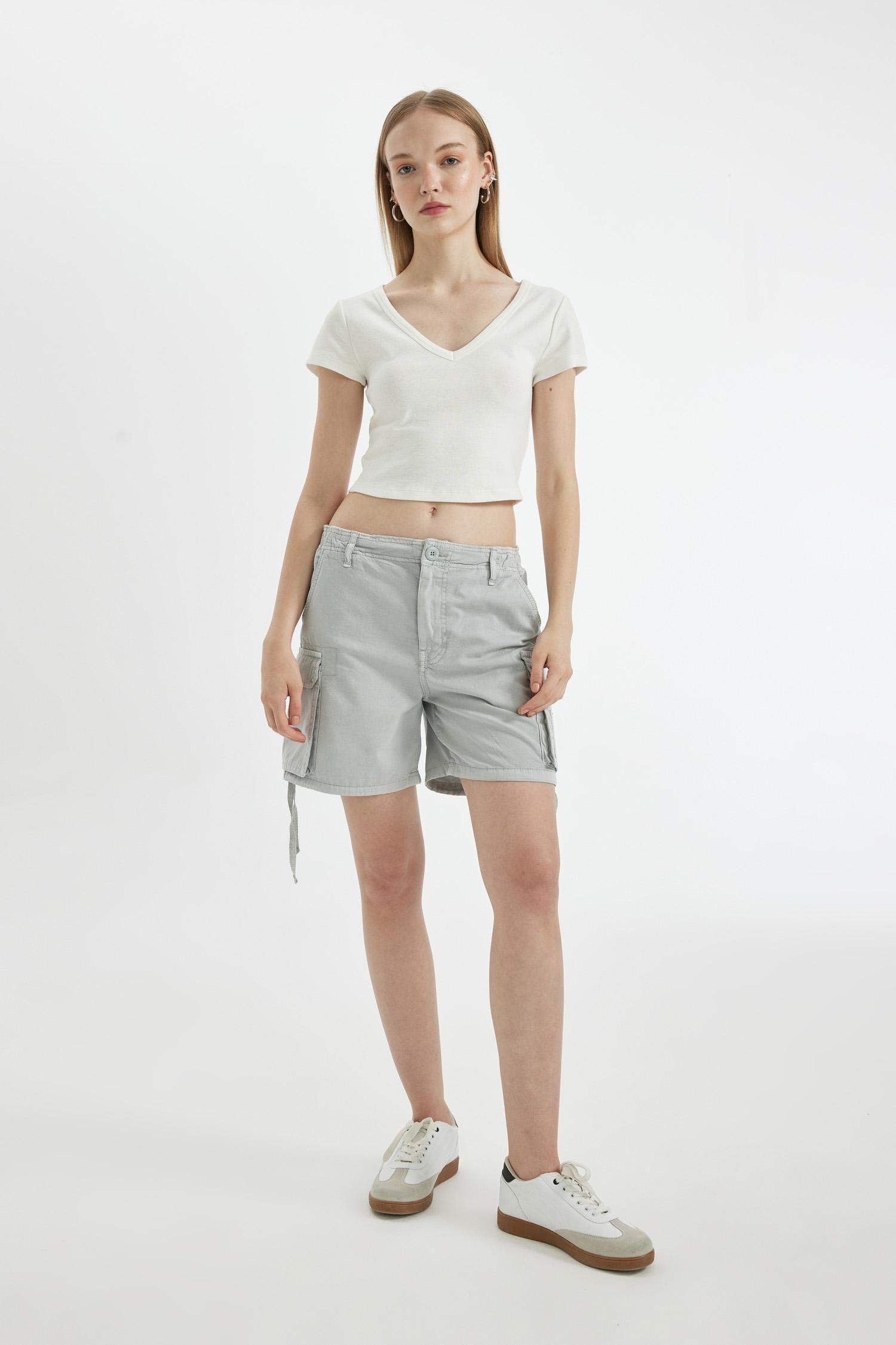 Coool Regular Fit Normal Bel Kısa Paça Gabardin Şort