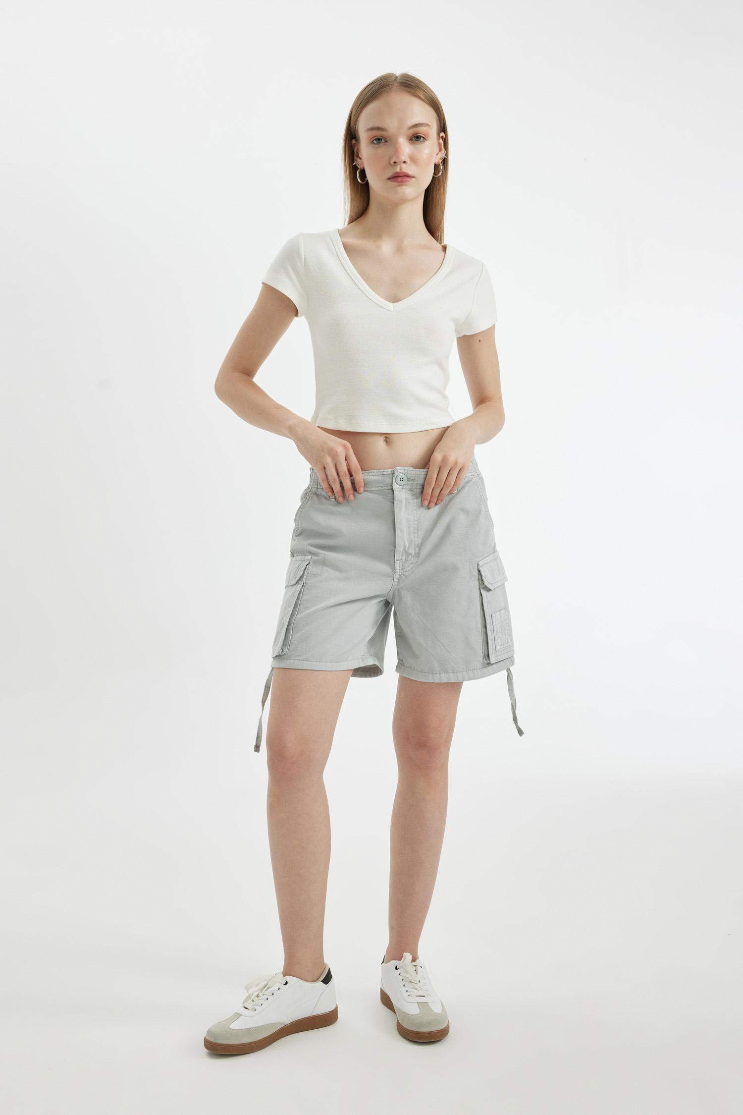 Coool Regular Fit Normal Bel Kısa Paça Gabardin Şort