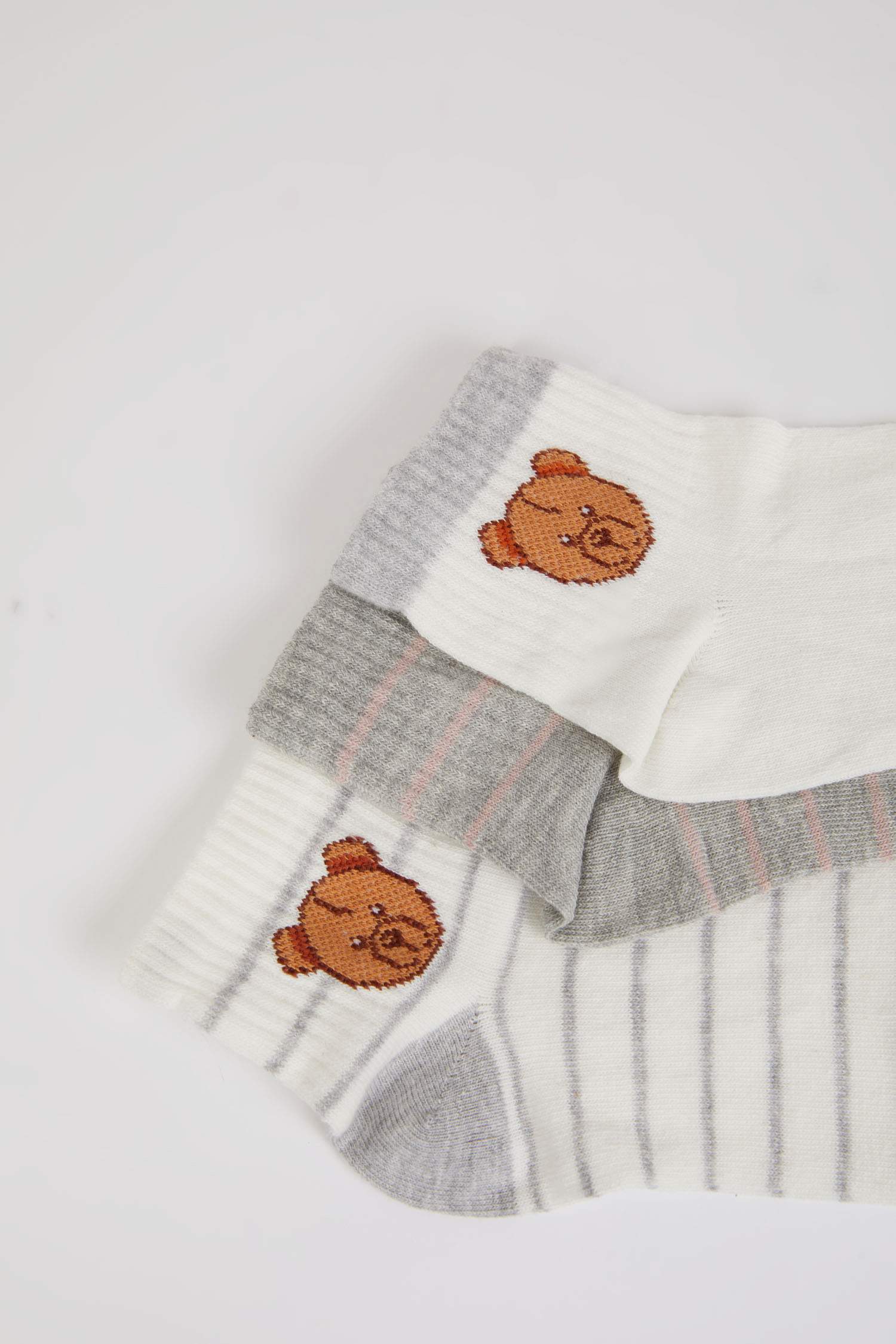 Kadın 3'lü Pamuklu Patik Çorap