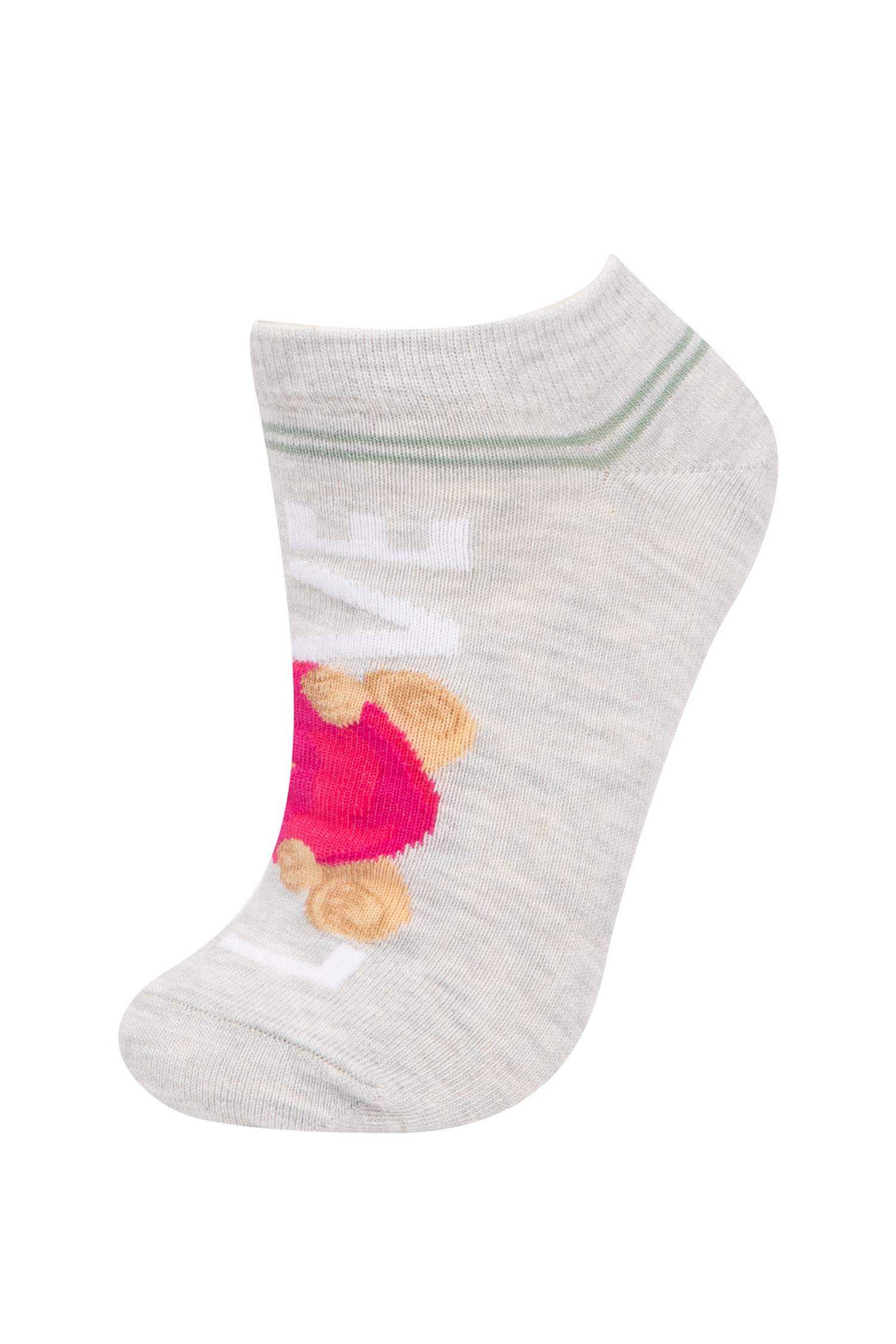 Woman Animal Print 3 Piece Cotton Ankle Socks