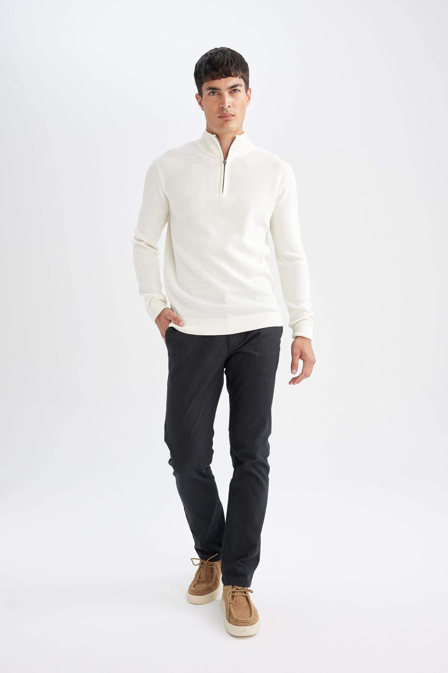 Chino Pantolon Regular Fit Normal Kesim Cepli Düz Paça