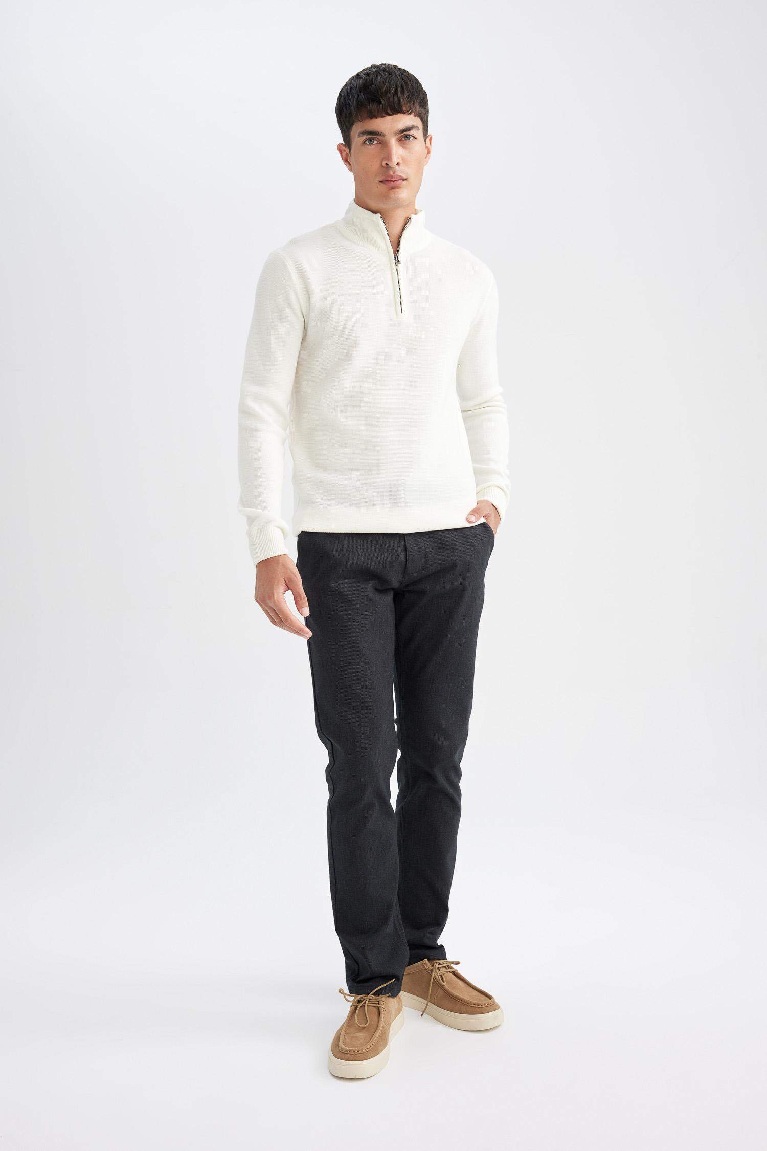 Chino Pantolon Regular Fit Normal Kesim Cepli Düz Paça