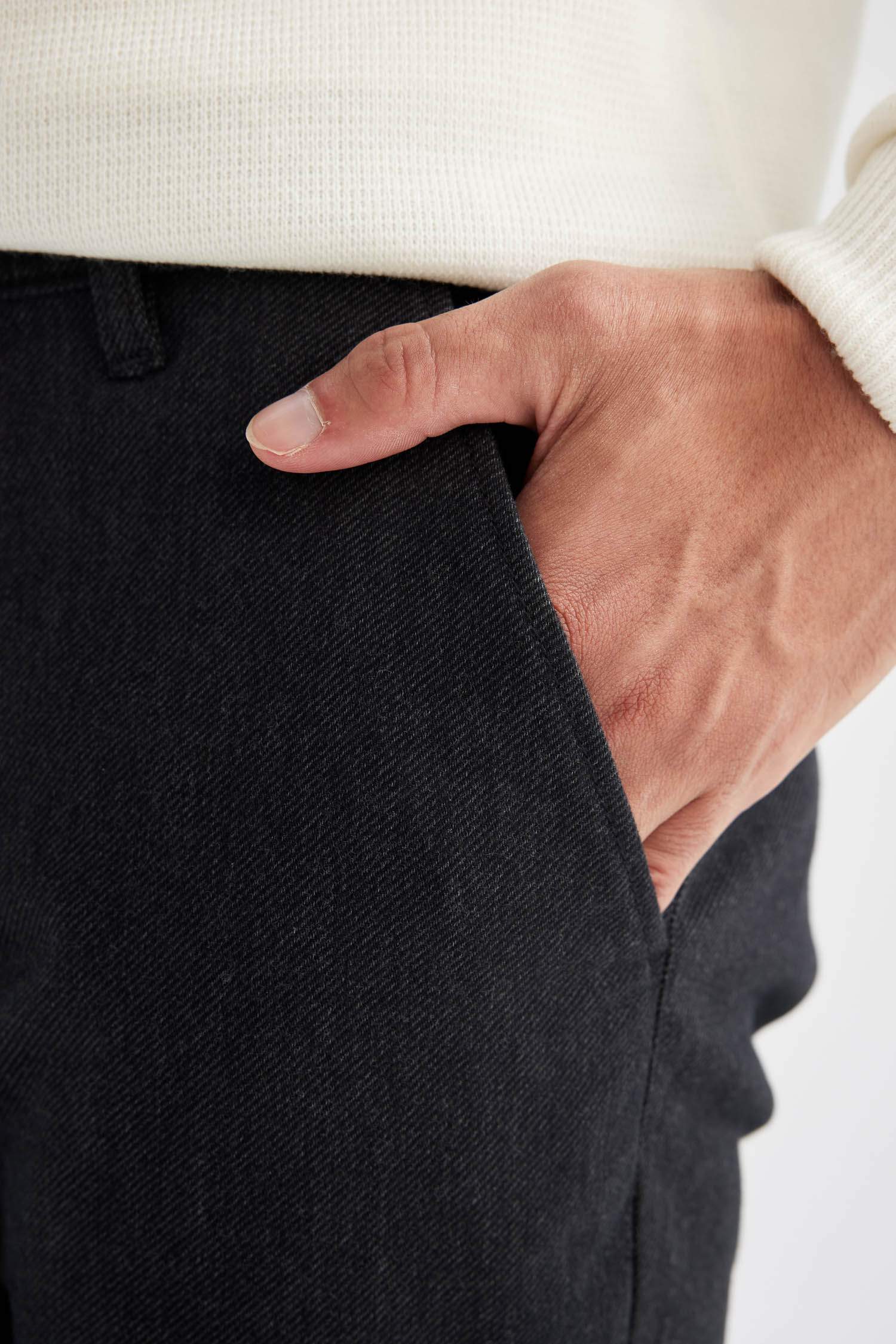 Chino Pantolon Regular Fit Normal Kesim Cepli Düz Paça