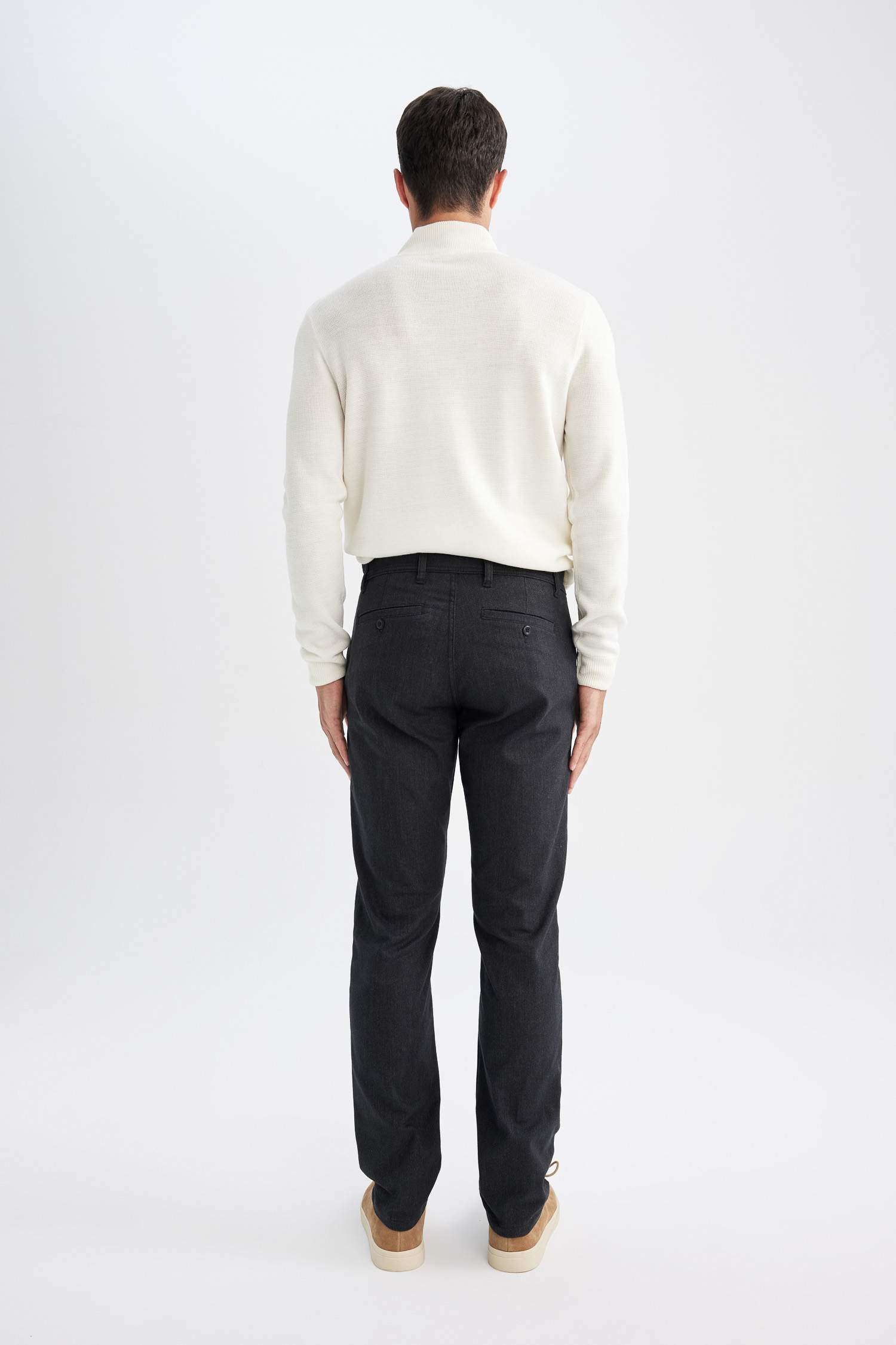 Chino Pantolon Regular Fit Normal Kesim Cepli Düz Paça