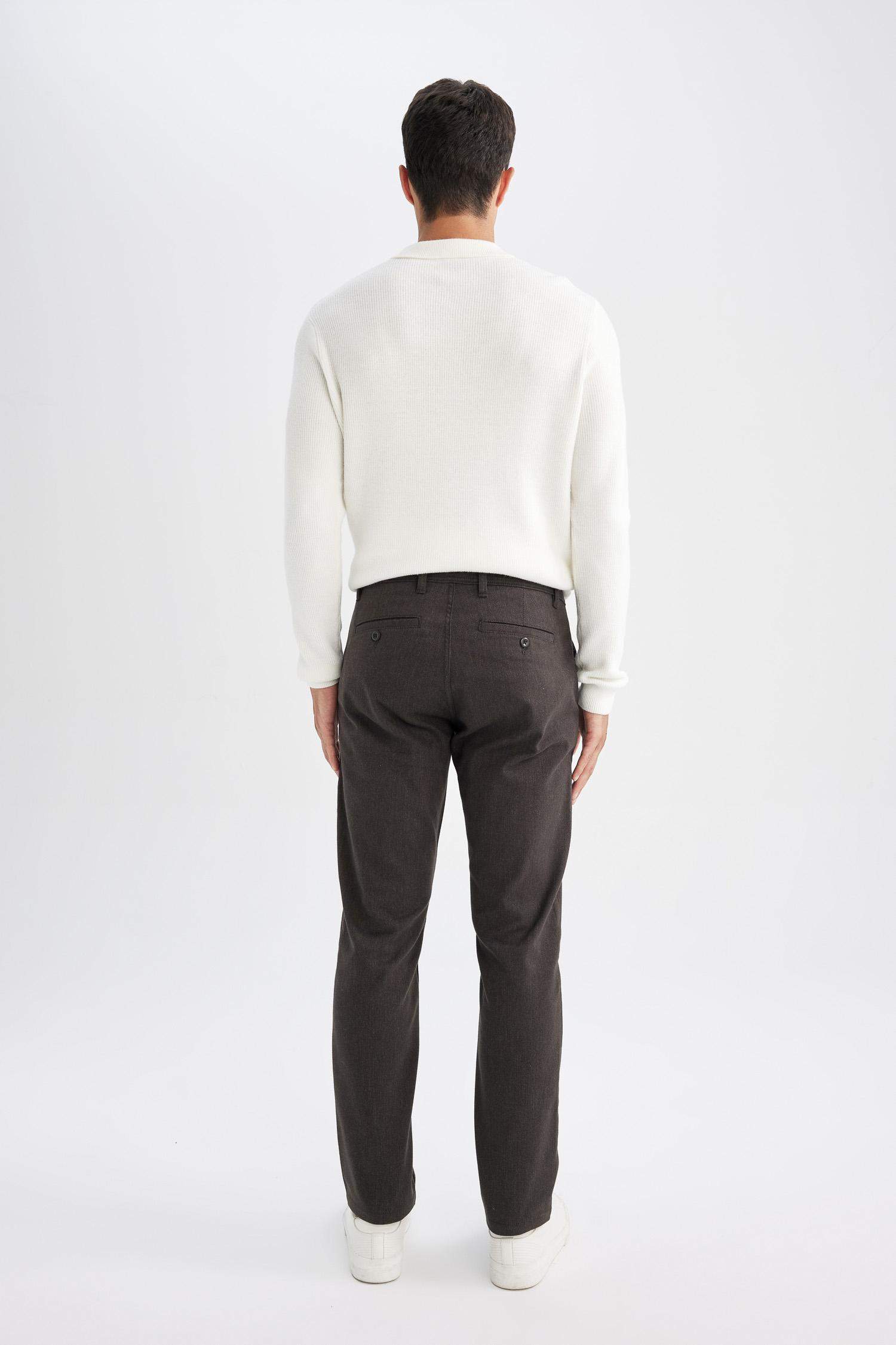 Regular Fit Pocketed Straight Leg Chino Pants