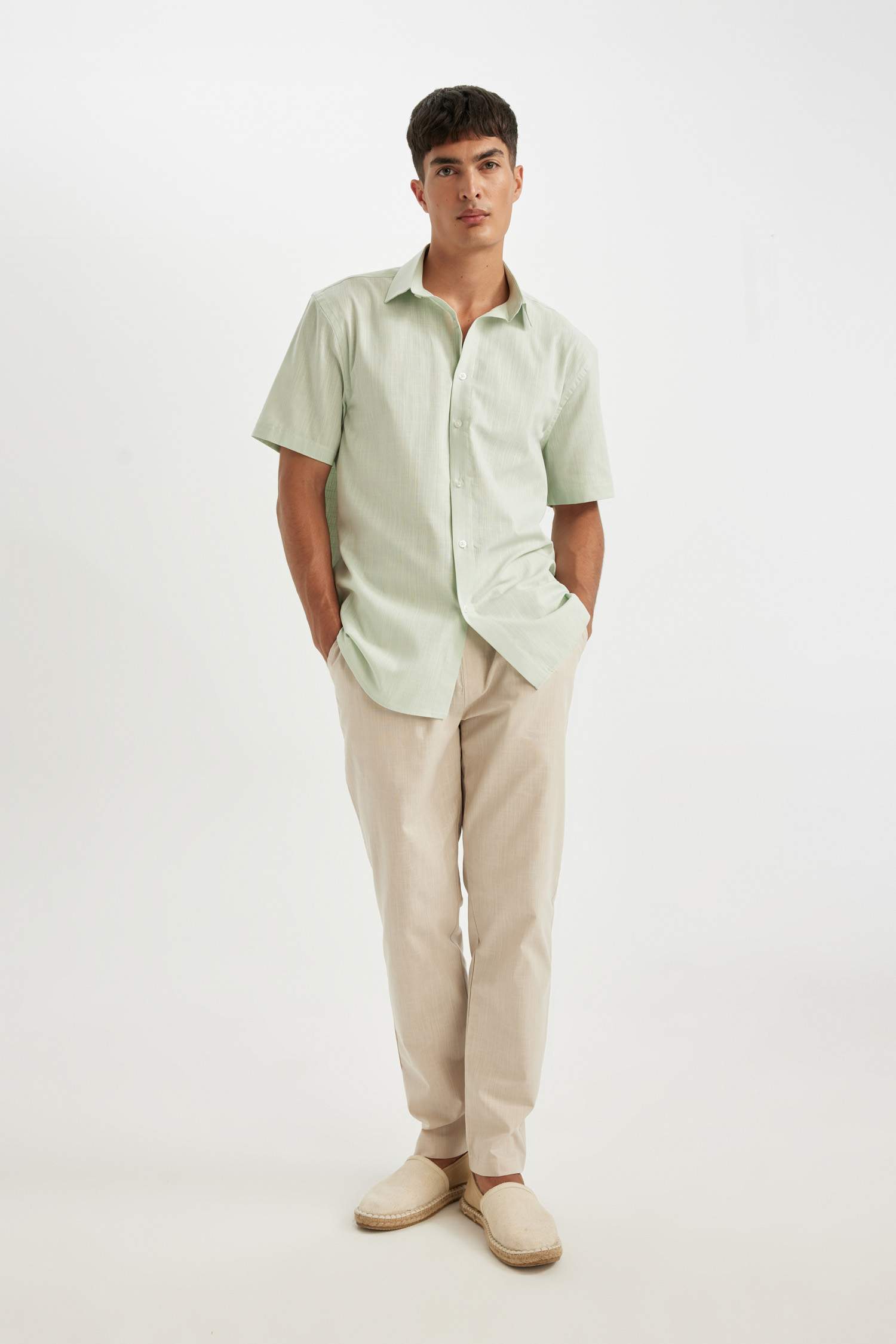 Chemise à Manches Courtes en Coton à Col Polo