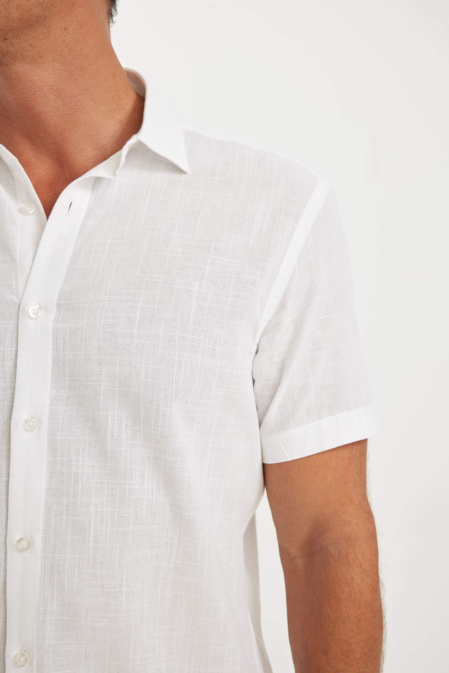 Regular Fit Polo Collar Cotton Short Sleeve Shirt