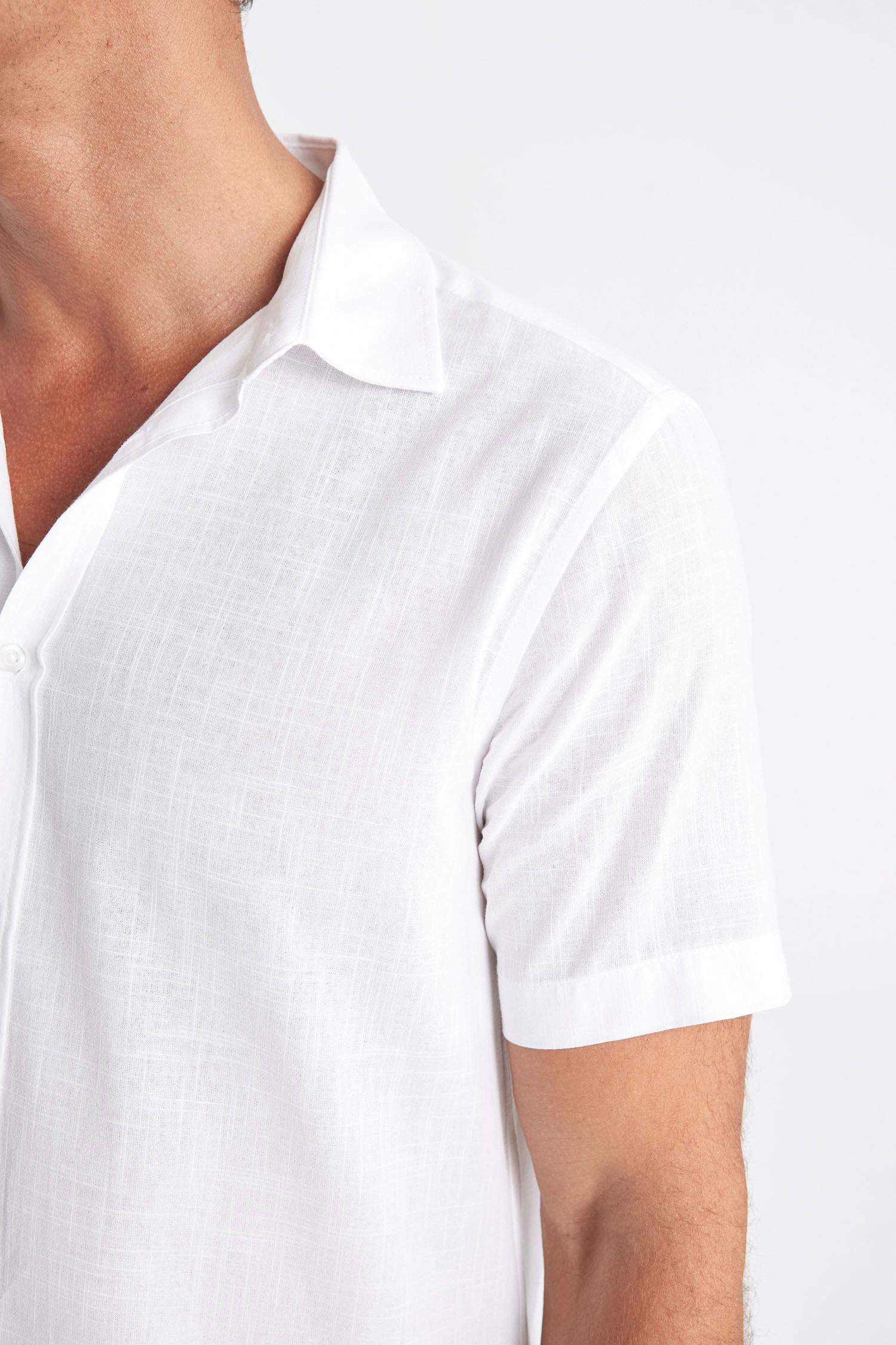 Regular Fit Polo Collar Cotton Short Sleeve Shirt