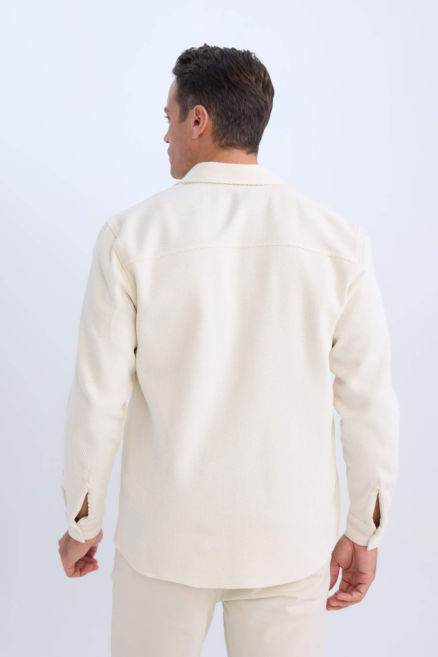 Chemise en flanelle à col polo et manches longues Coupe relax