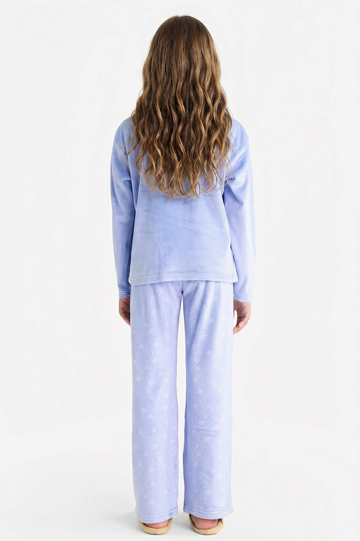 Pijama Takımı Polar Uzun Kollu Üst Uzun Alt Kız Çocuk