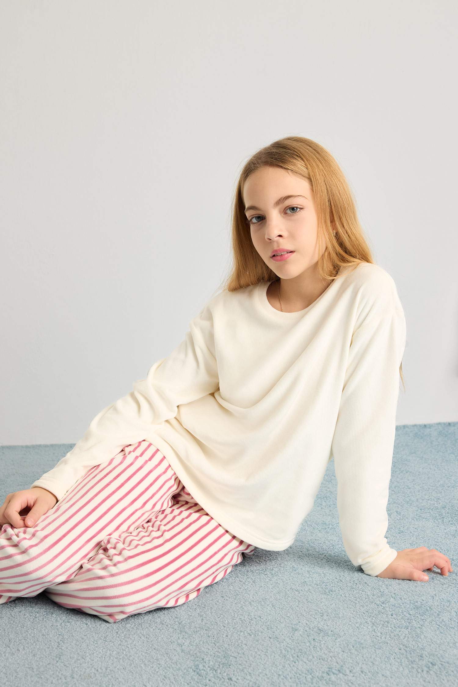 Ensemble Pyjama Top à manches longues et Pantalon rayé pour fille