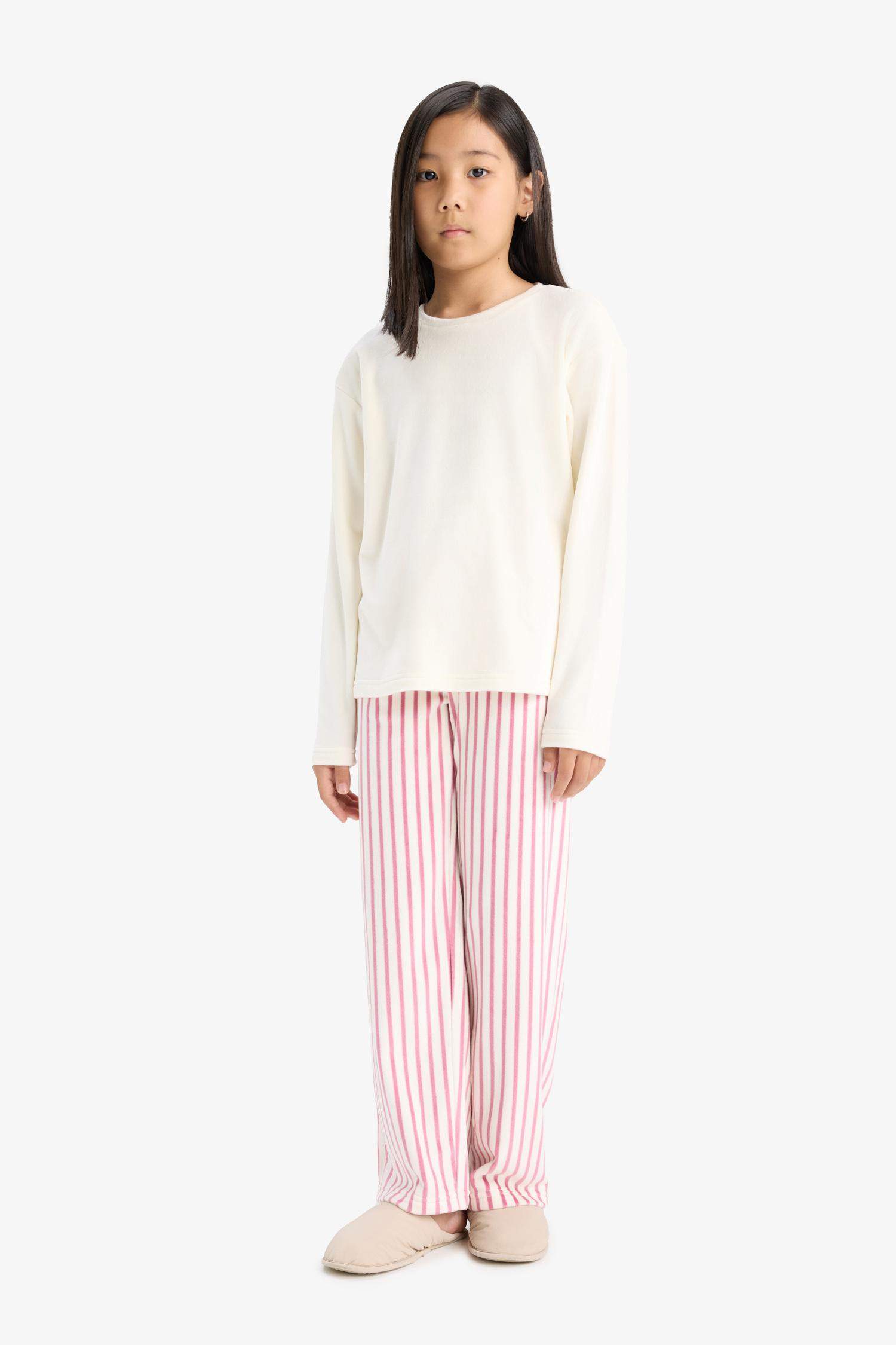 Ensemble Pyjama Top à manches longues et Pantalon rayé pour fille
