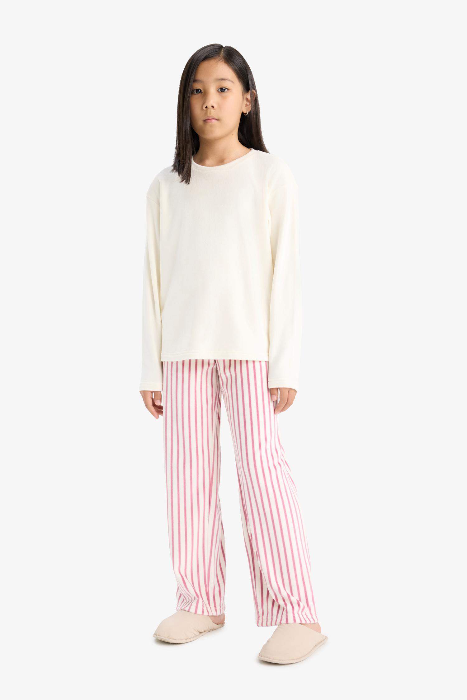 Ensemble Pyjama Top à manches longues et Pantalon rayé pour fille
