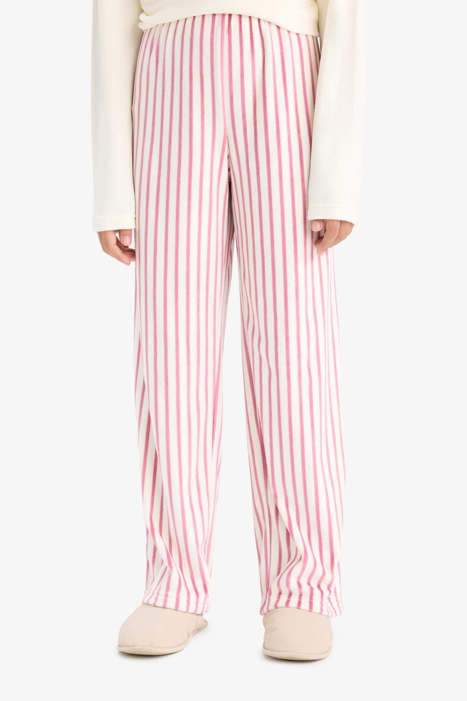 Pijama Takımı Uzun Kollu Üst Çizgili Uzun Alt Kız Çocuk